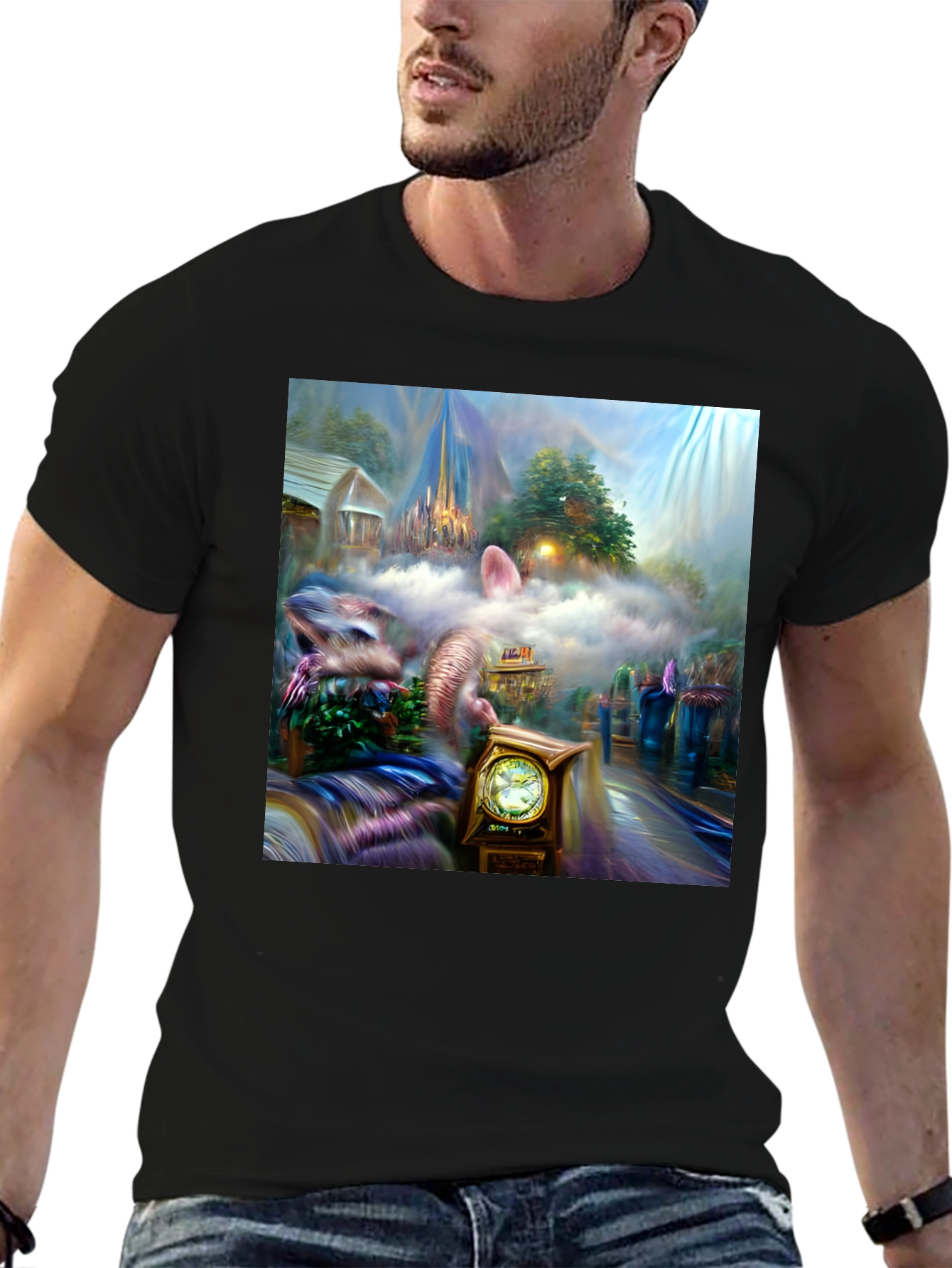 Black Surreal Fantasy T-Shirt view 6