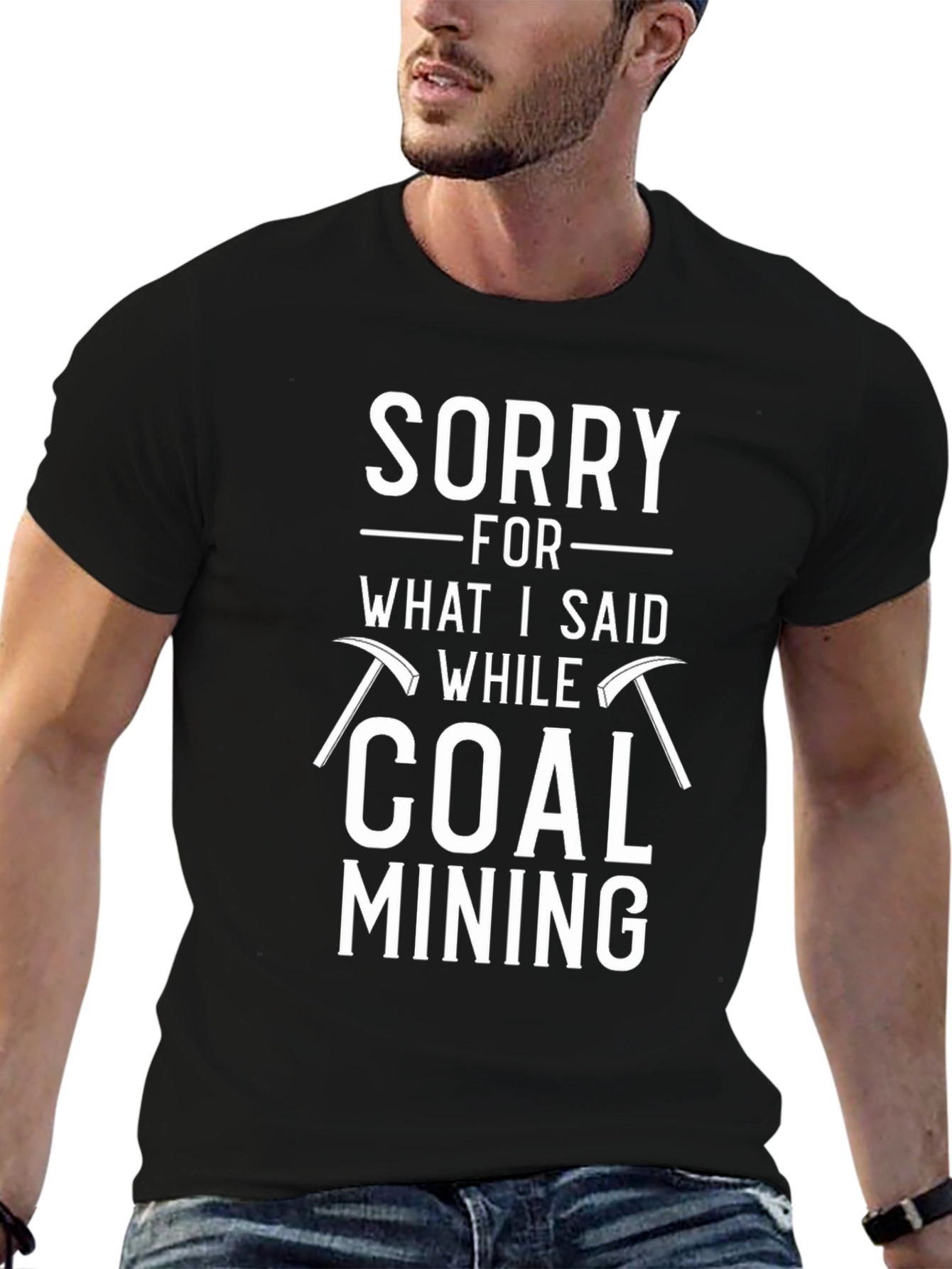 Black Coal Mining T-Shirt - Funny Apology Tee view 6