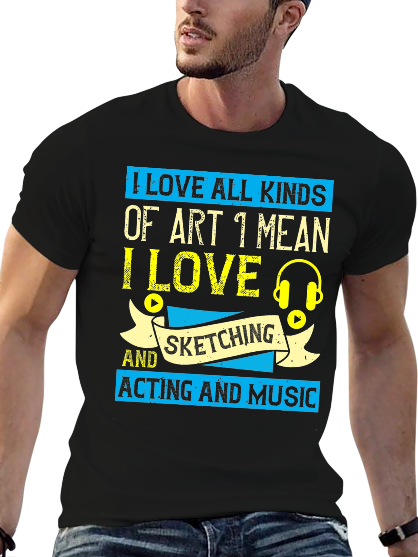 Black Art Lover T-Shirt: Sketching, Acting, & Music Design view 6