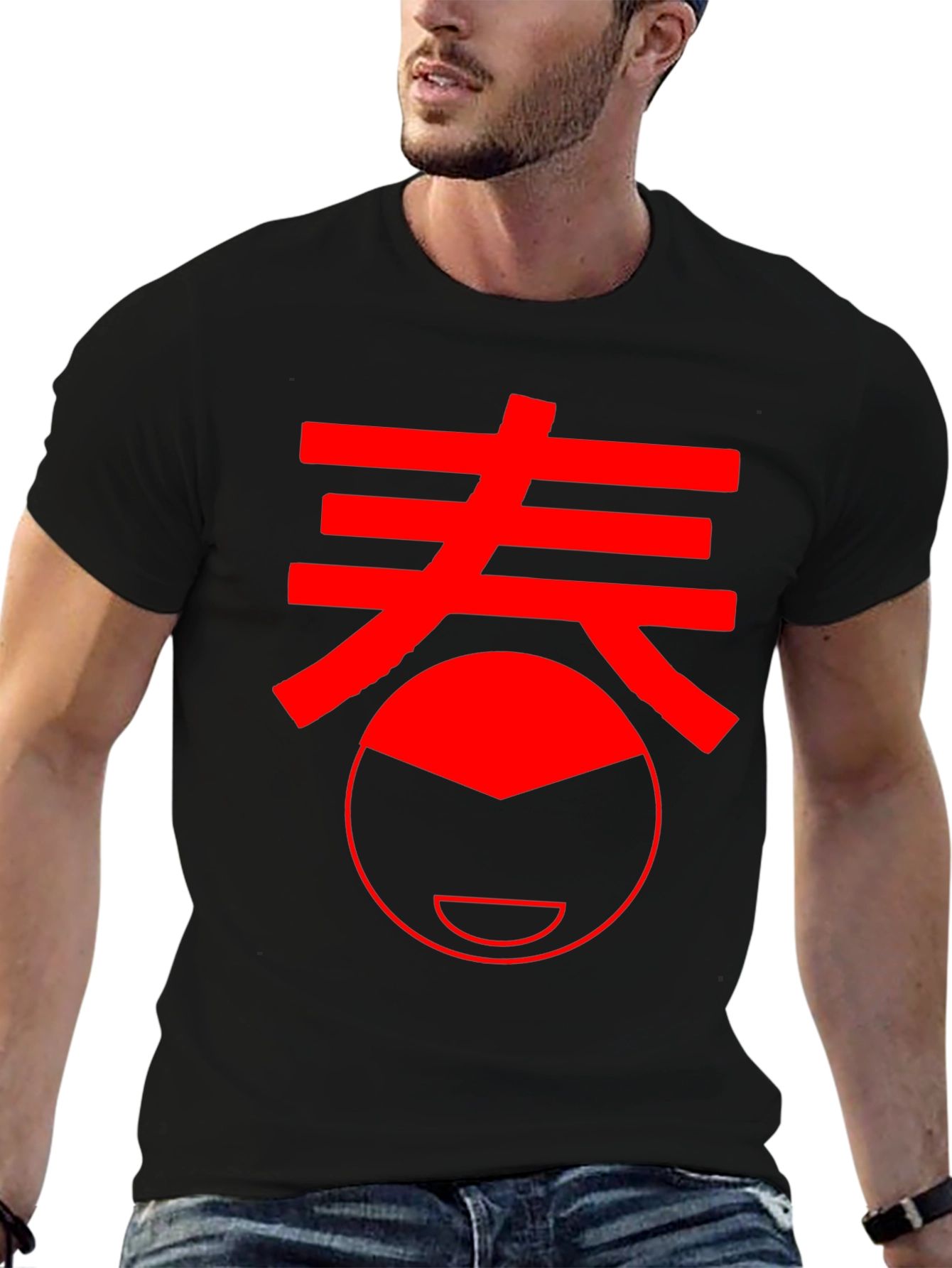 Black Red Spring Kanji Black T-Shirt view 6