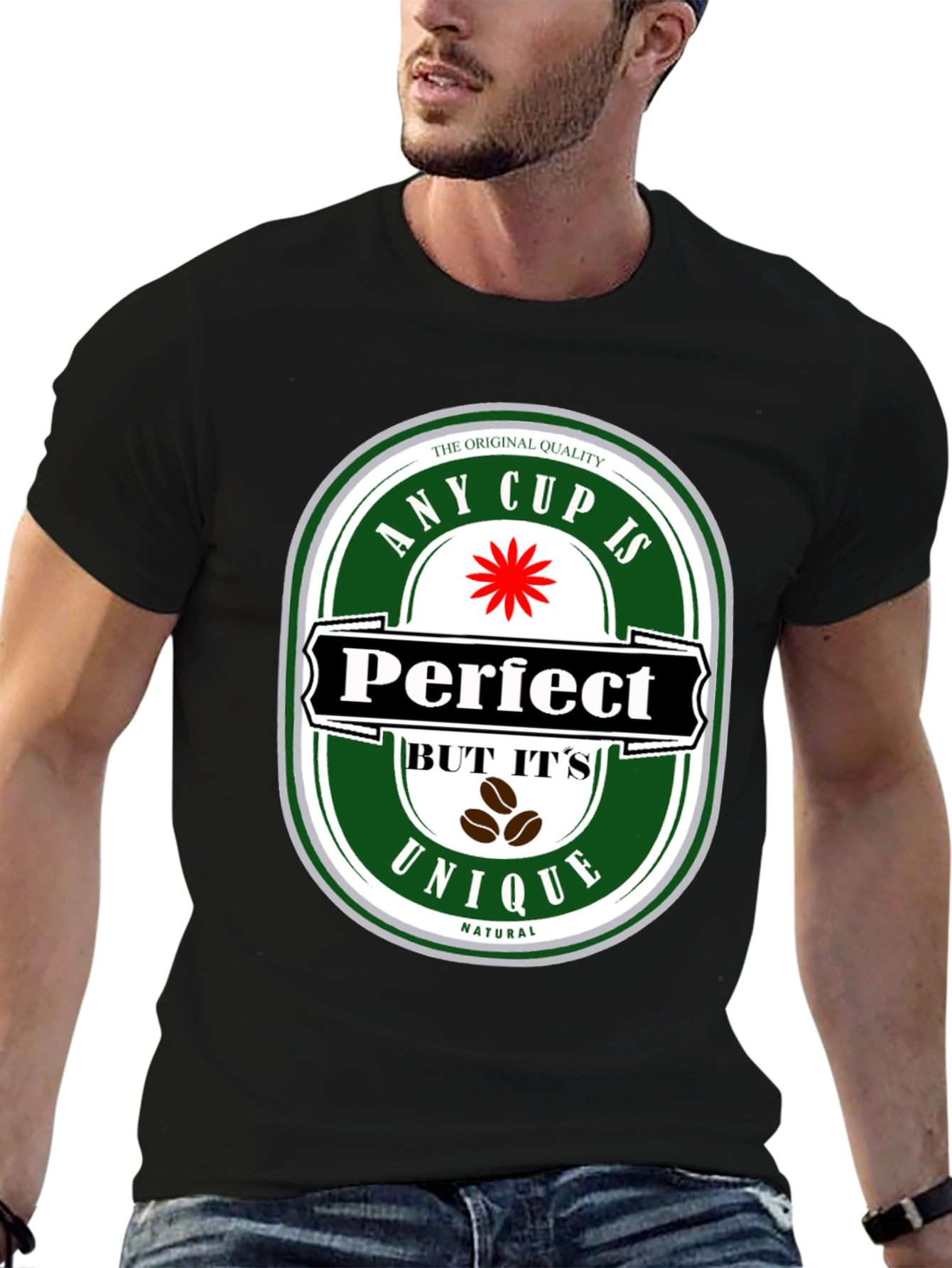 Black Any Cup Is Perfect Unique Natural Coffee Graphic Tee view 6