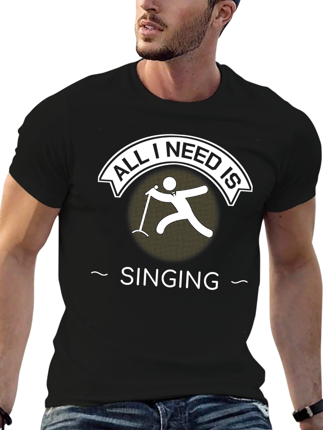 Black All I Need is Singing T-Shirt, Singer Tee view 6