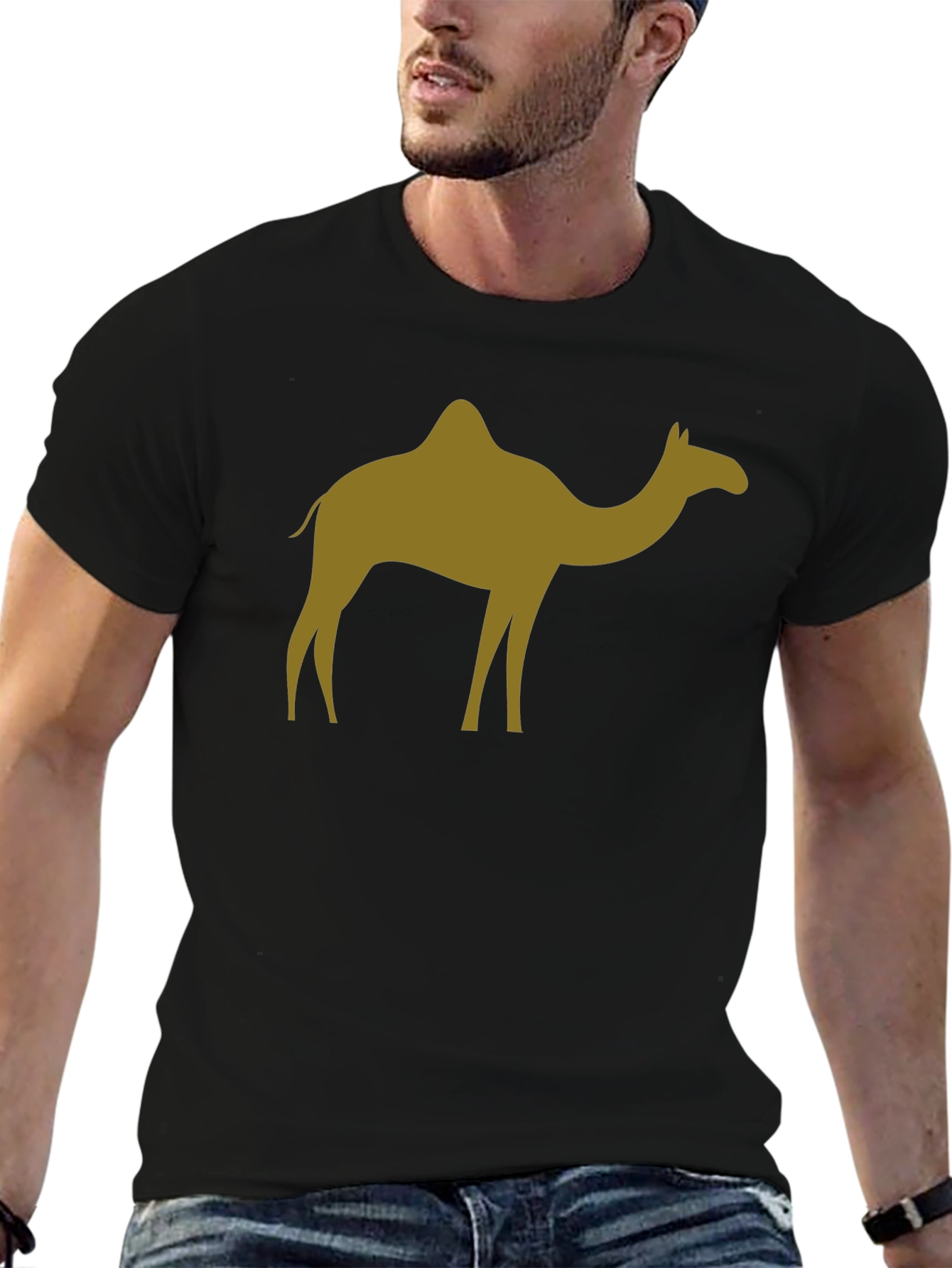 Black Camel Silhouette Black T-Shirt view 6