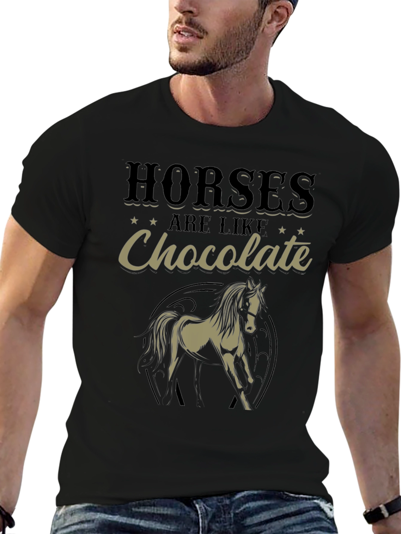 Black Horses Are Like Chocolate Graphic T-Shirt view 6