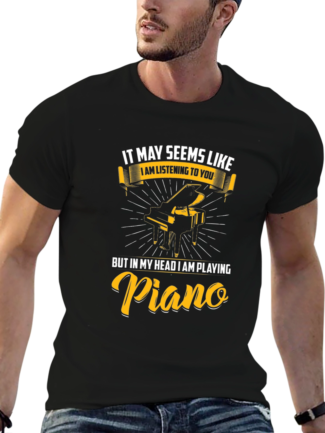 Black Funny Piano Player T-Shirt Musician Gift view 6