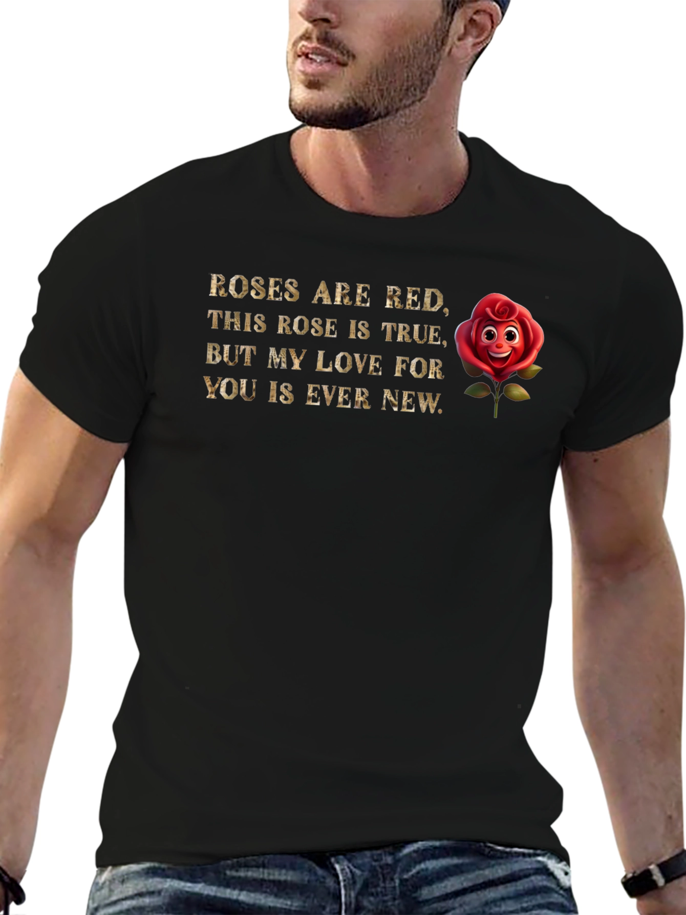 Black Roses Are Red Graphic Tee - Romantic Valentine's Shirt view 6