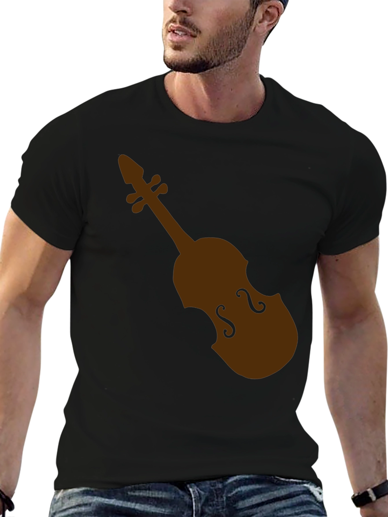 Black Violin Graphic Black T-Shirt view 6