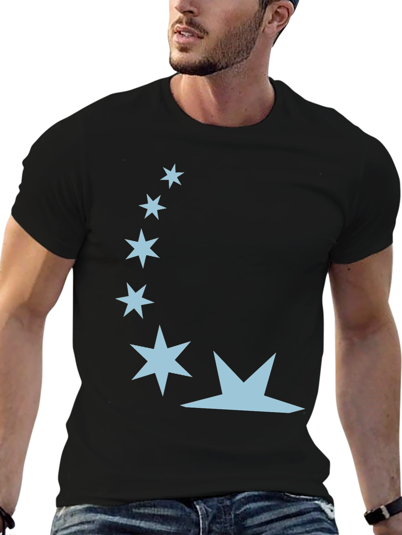 Black Celestial Star Graphic Tee - Soft Cotton Blend view 6