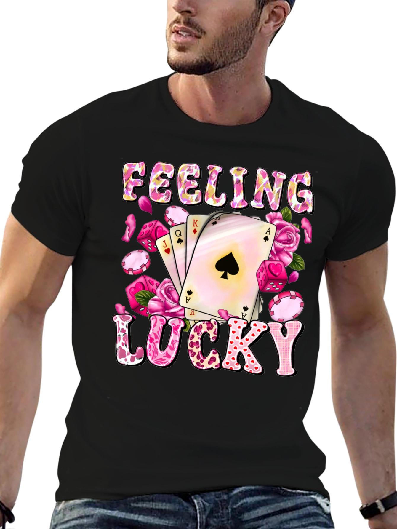 Feeling Lucky Poker Card Graphic Tee - 6