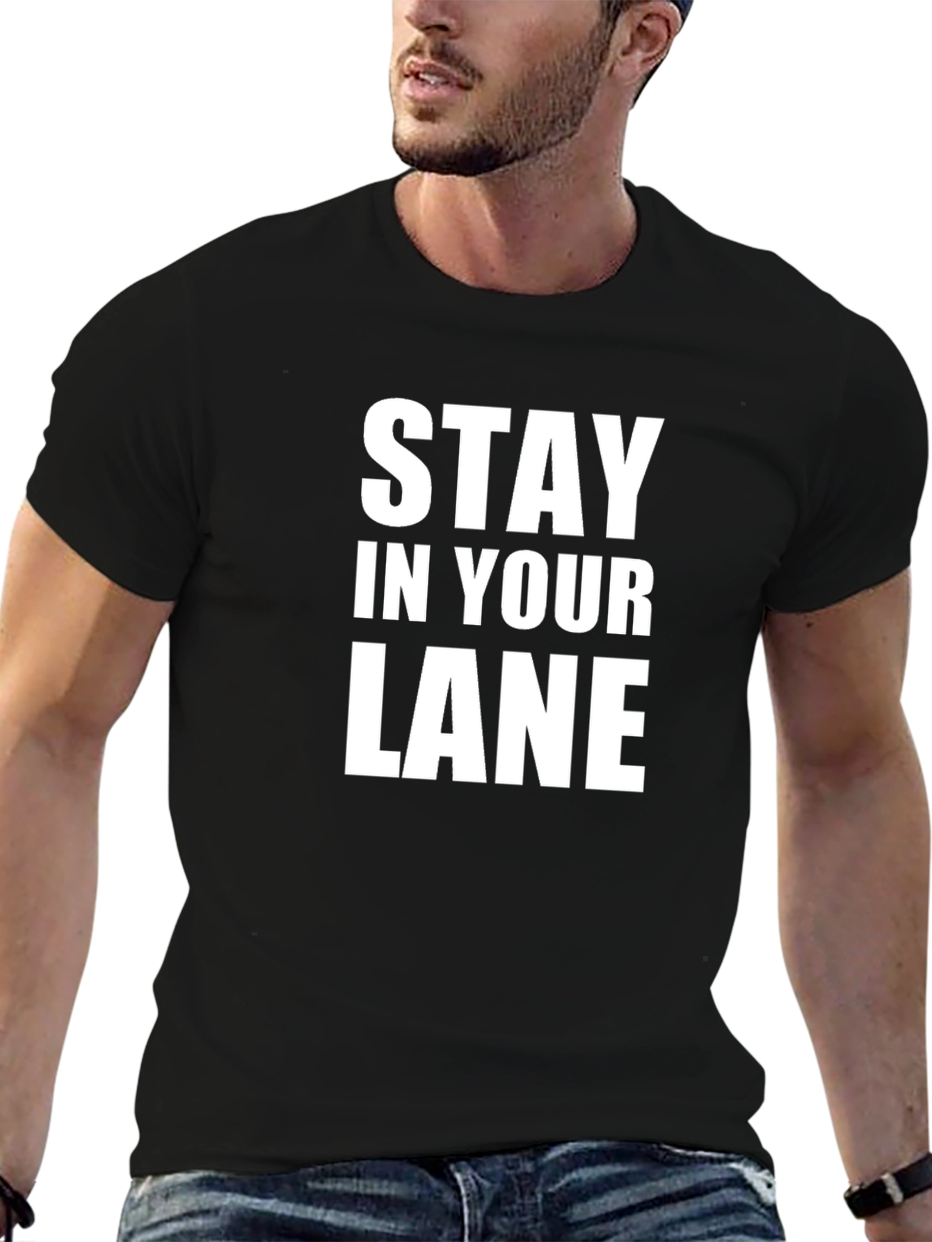 Black Stay In Your Lane Graphic Tee - Black T-Shirt view 6