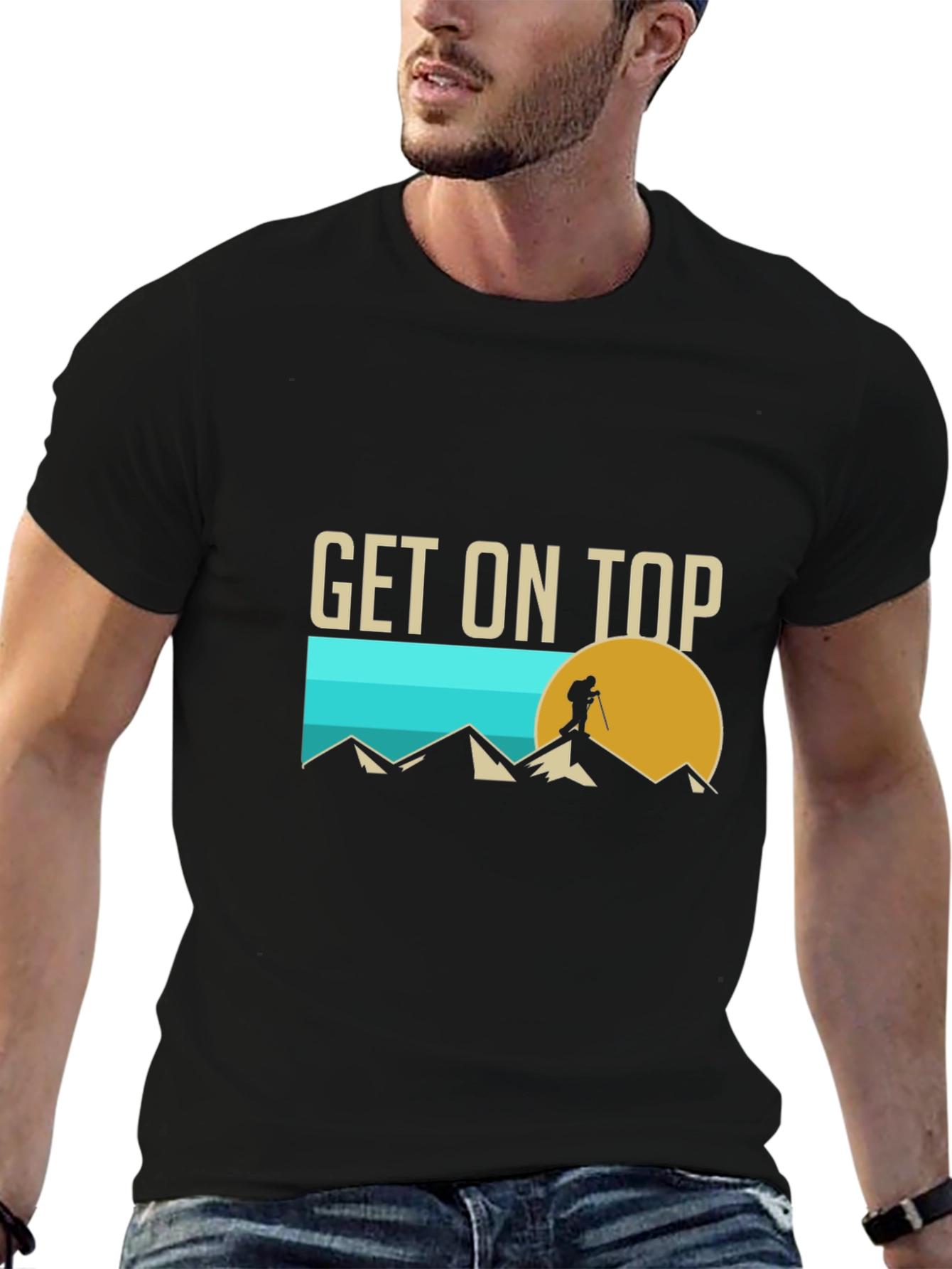 Black Get On Top Hiking Graphic Tee view 6