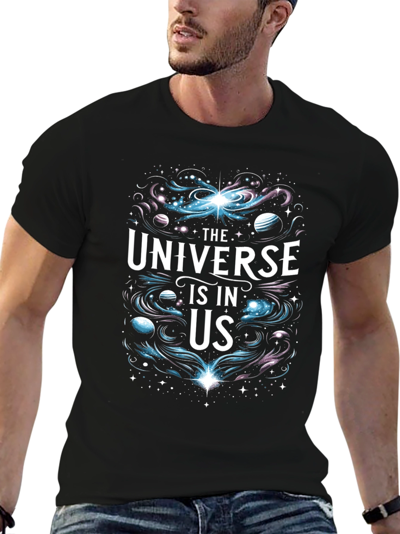 Black Universe Is In Us Graphic T-Shirt view 6