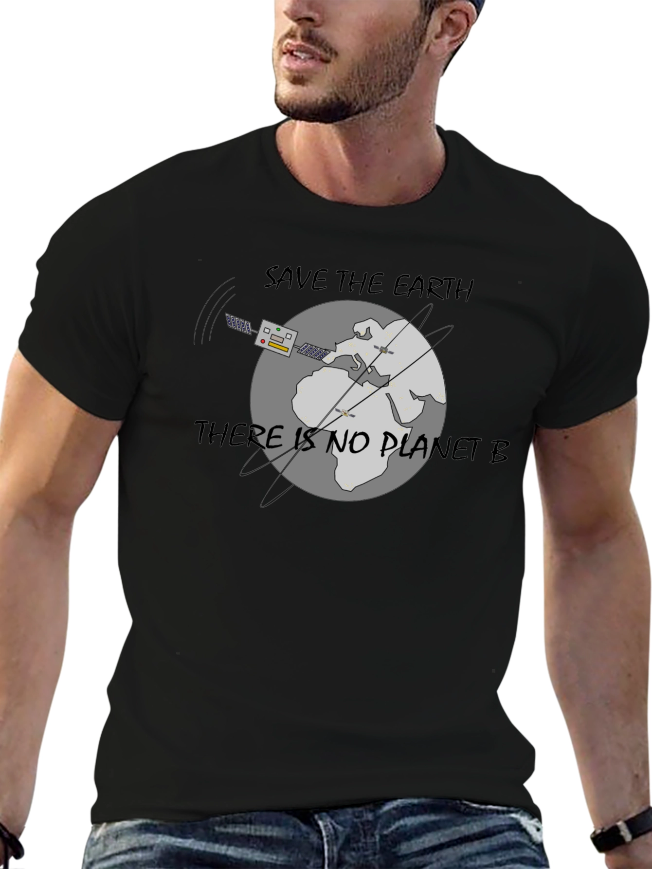 Black Save the Earth Black T-Shirt view 6