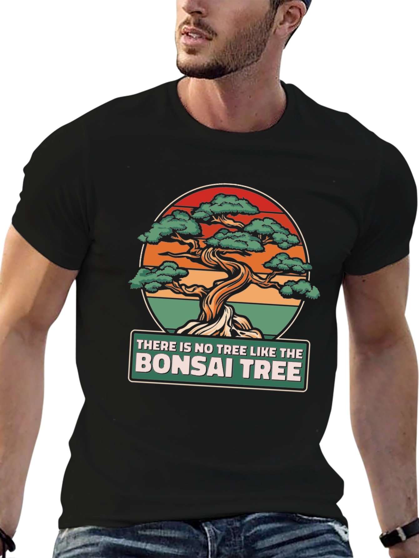 Black Bonsai Tree Graphic T-Shirt - Unique Design view 6