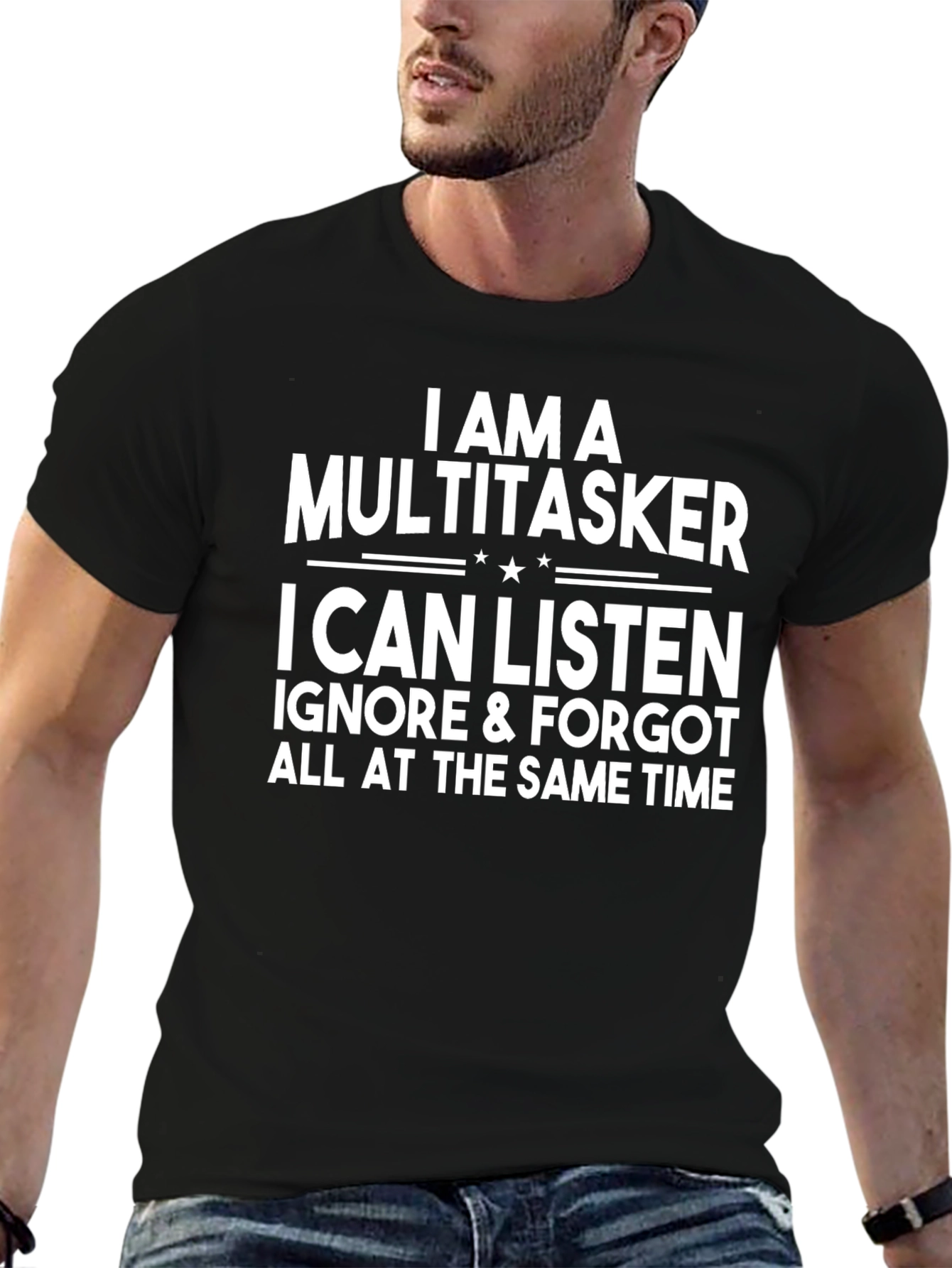 Black Multitasker Graphic T-Shirt - Funny Statement Tee view 6