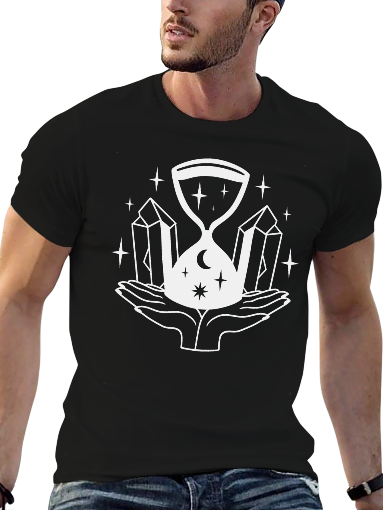 Black Mystic Hourglass Graphic T-Shirt - Unisex view 6