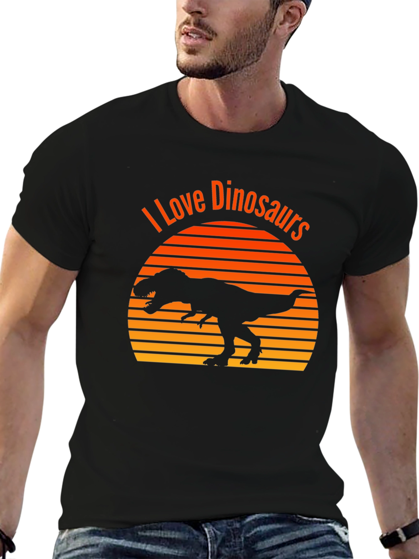 Black I Love Dinosaurs Graphic Tee view 6