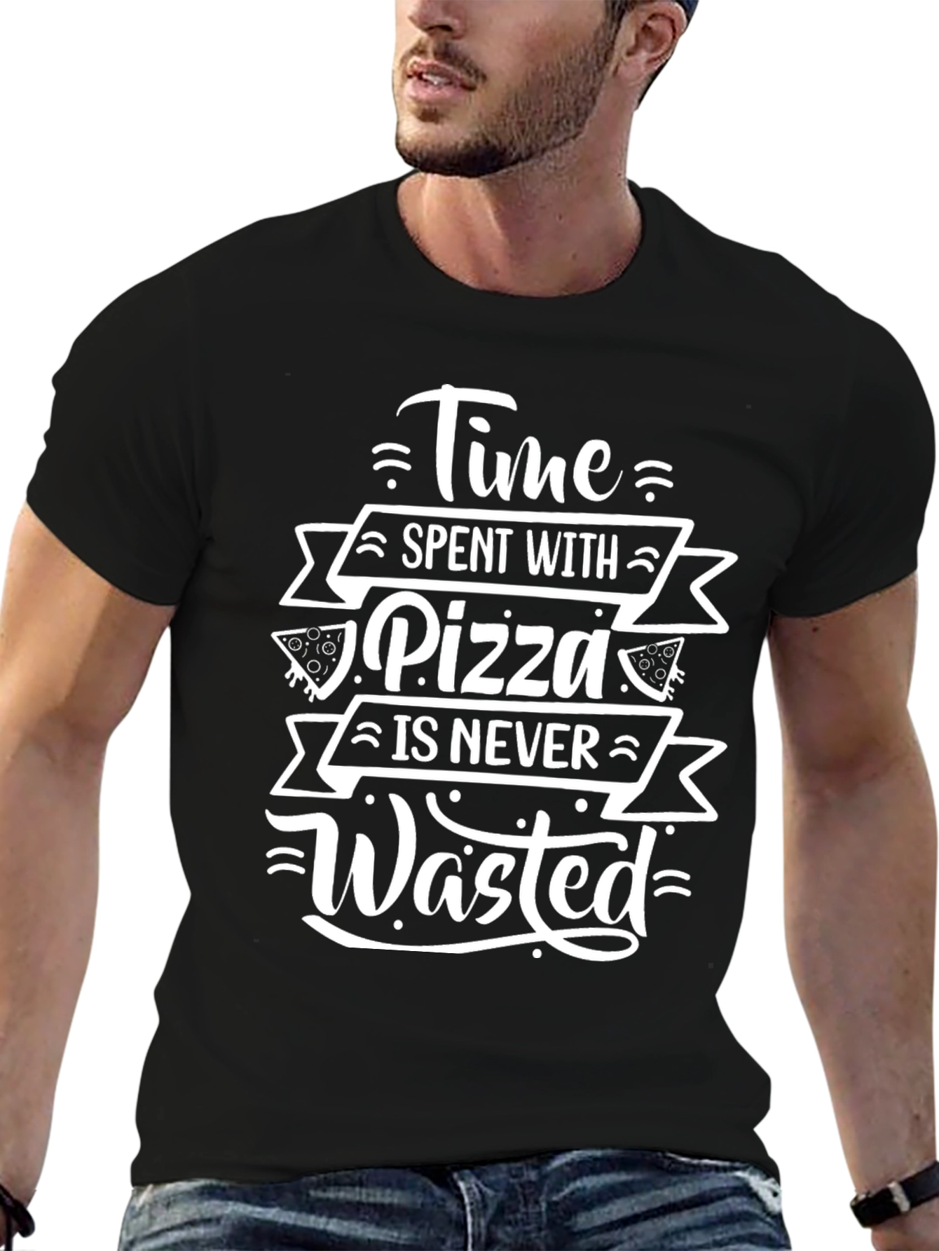 Pizza Time T-Shirt - Never Wasted Foodie Tee - 6