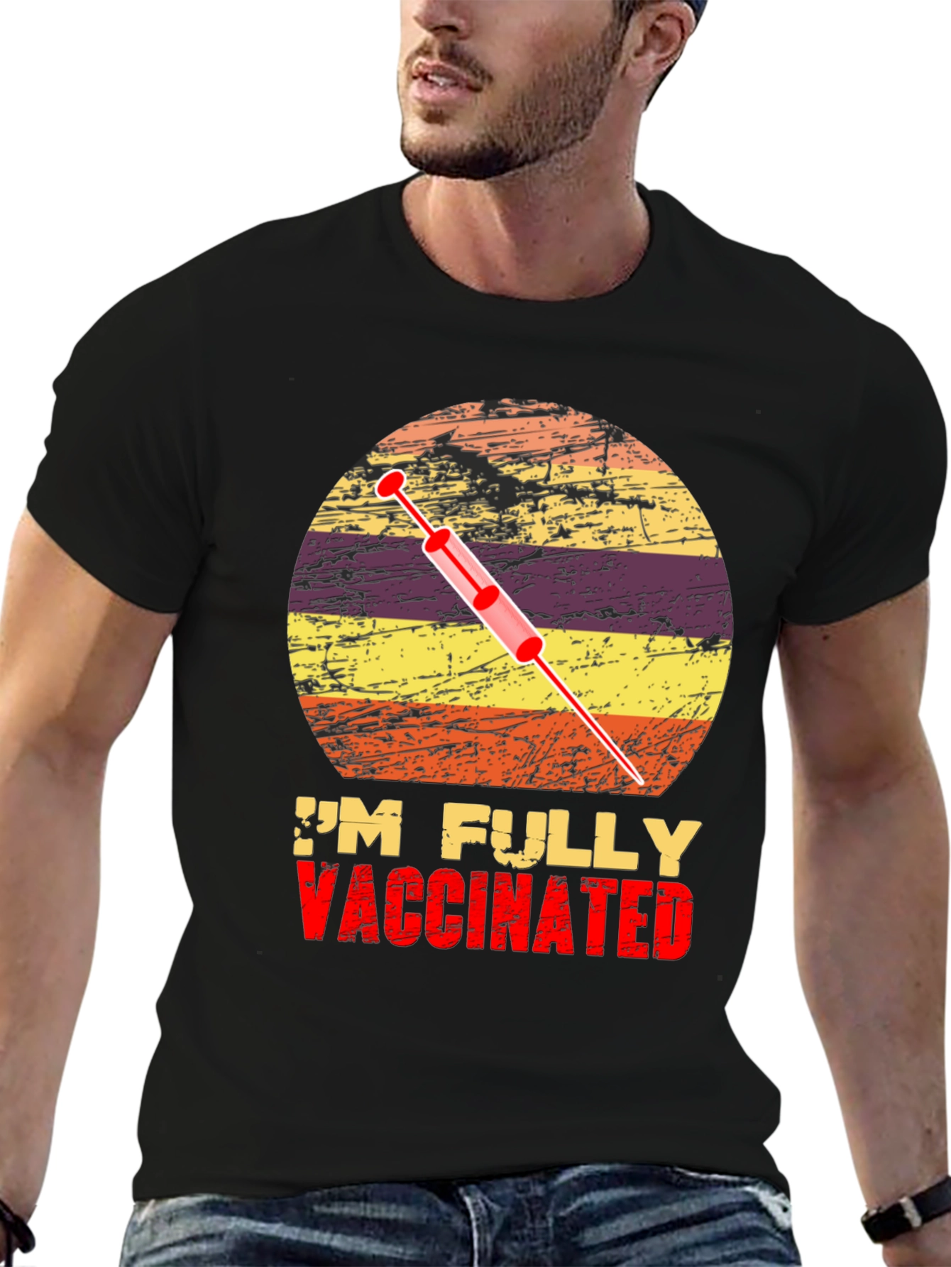 Black Fully Vaccinated Graphic Tee view 6