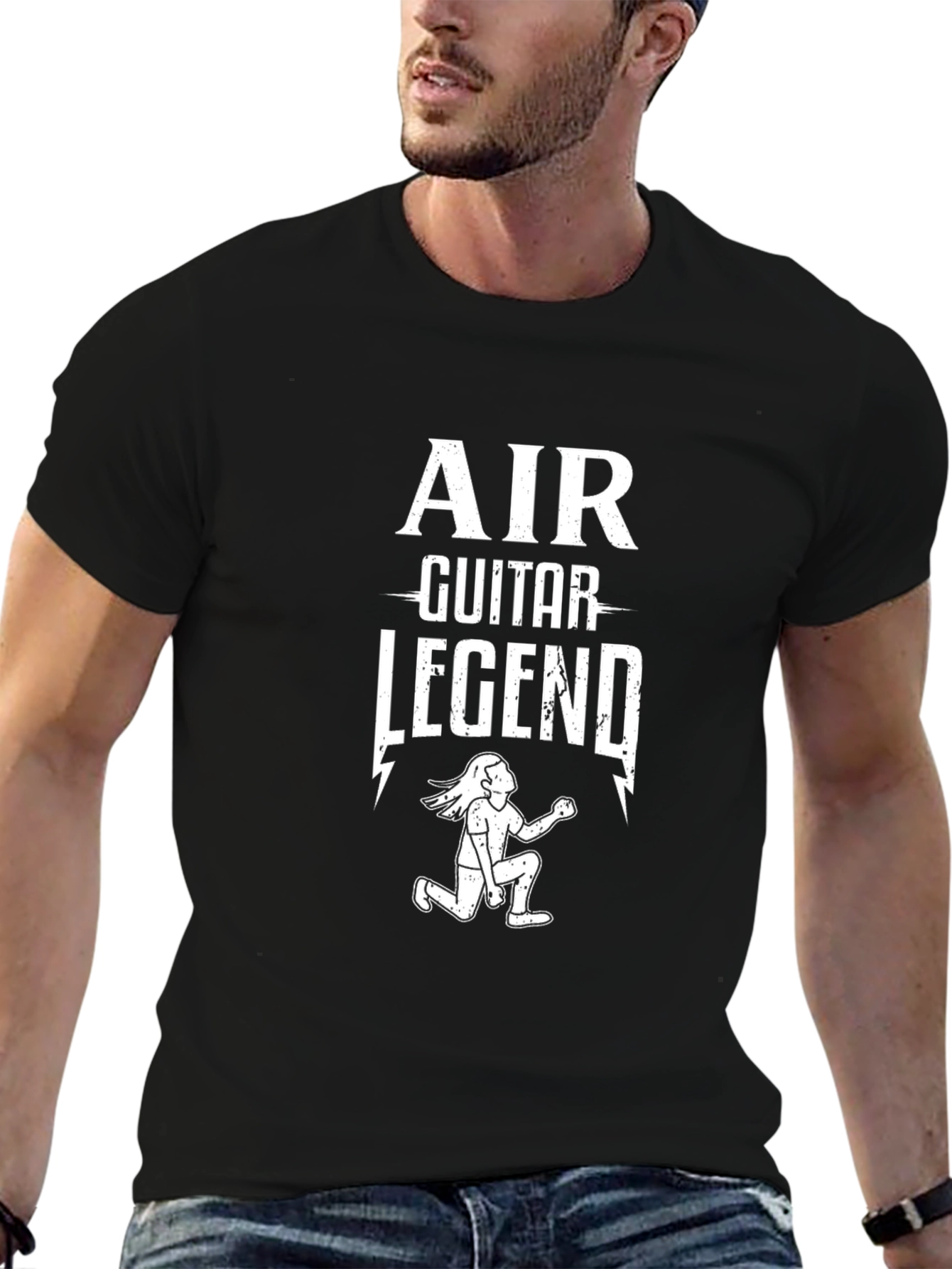Black Air Guitar Legend Black T-Shirt view 6