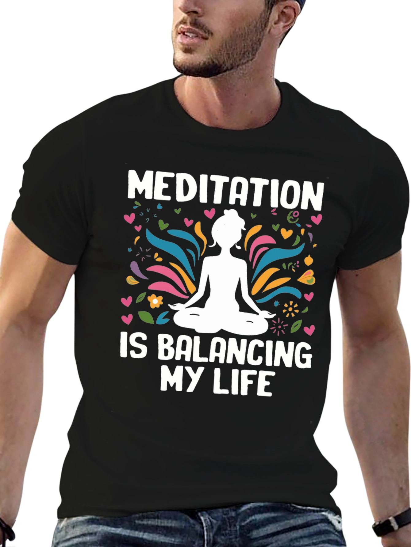 Black Meditation is Balancing My Life T-Shirt view 6