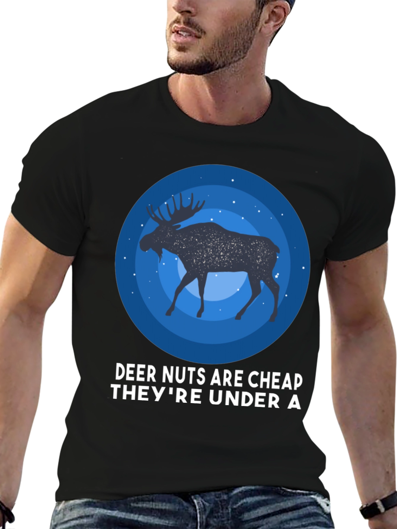Black Deer Nuts T-Shirt - Funny Graphic Tee for Men view 6