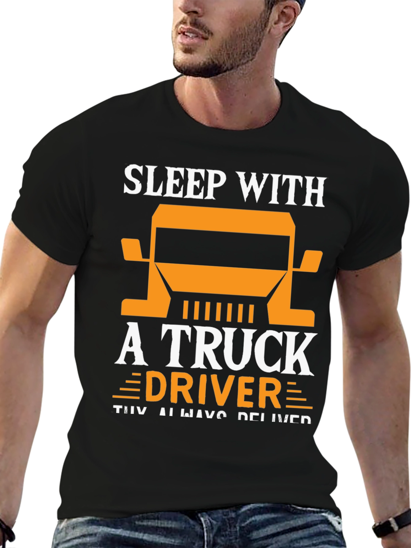 Black Sleep with a Truck Driver T-Shirt view 6