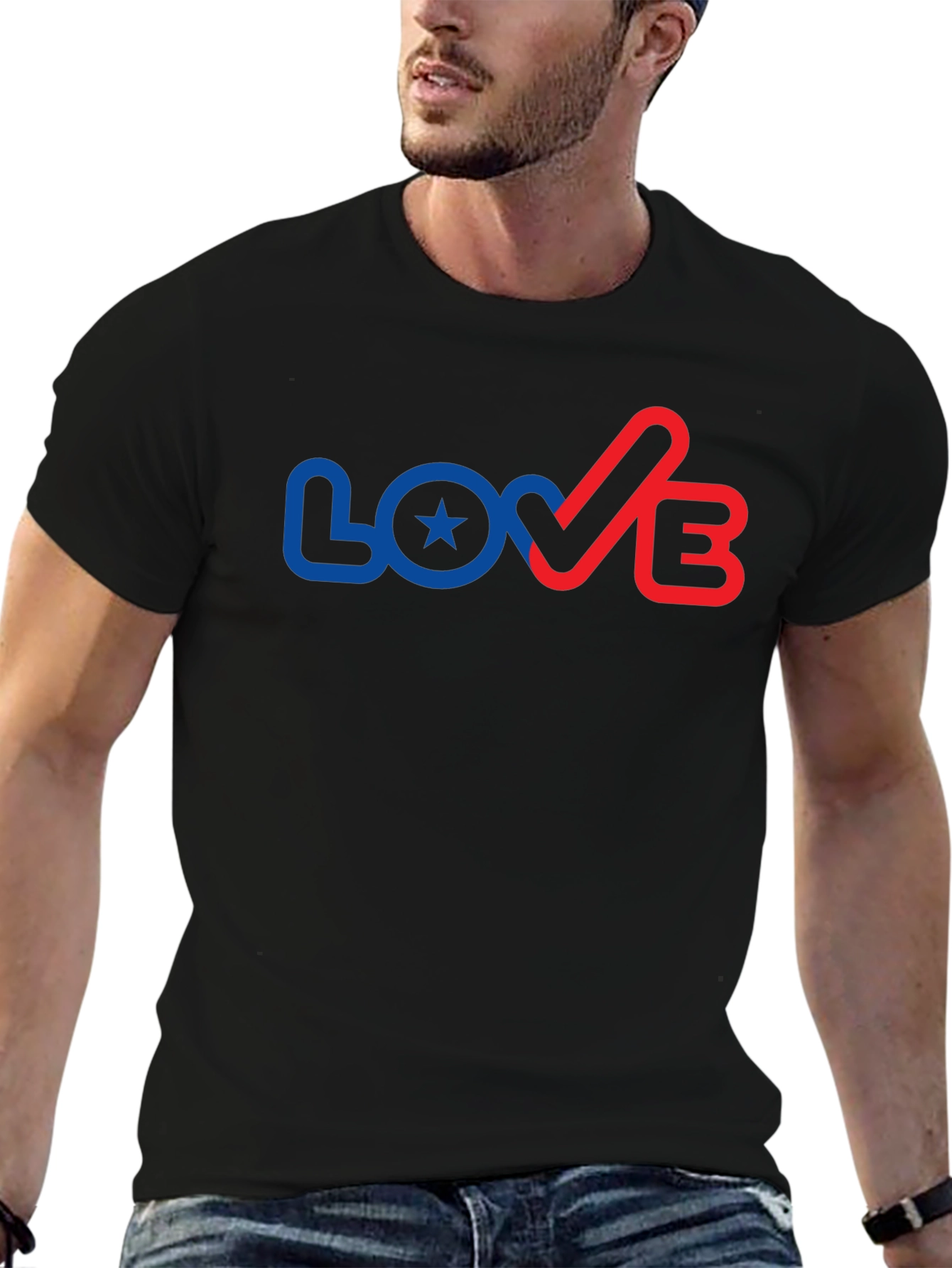 Black Patriotic Love T-Shirt view 6