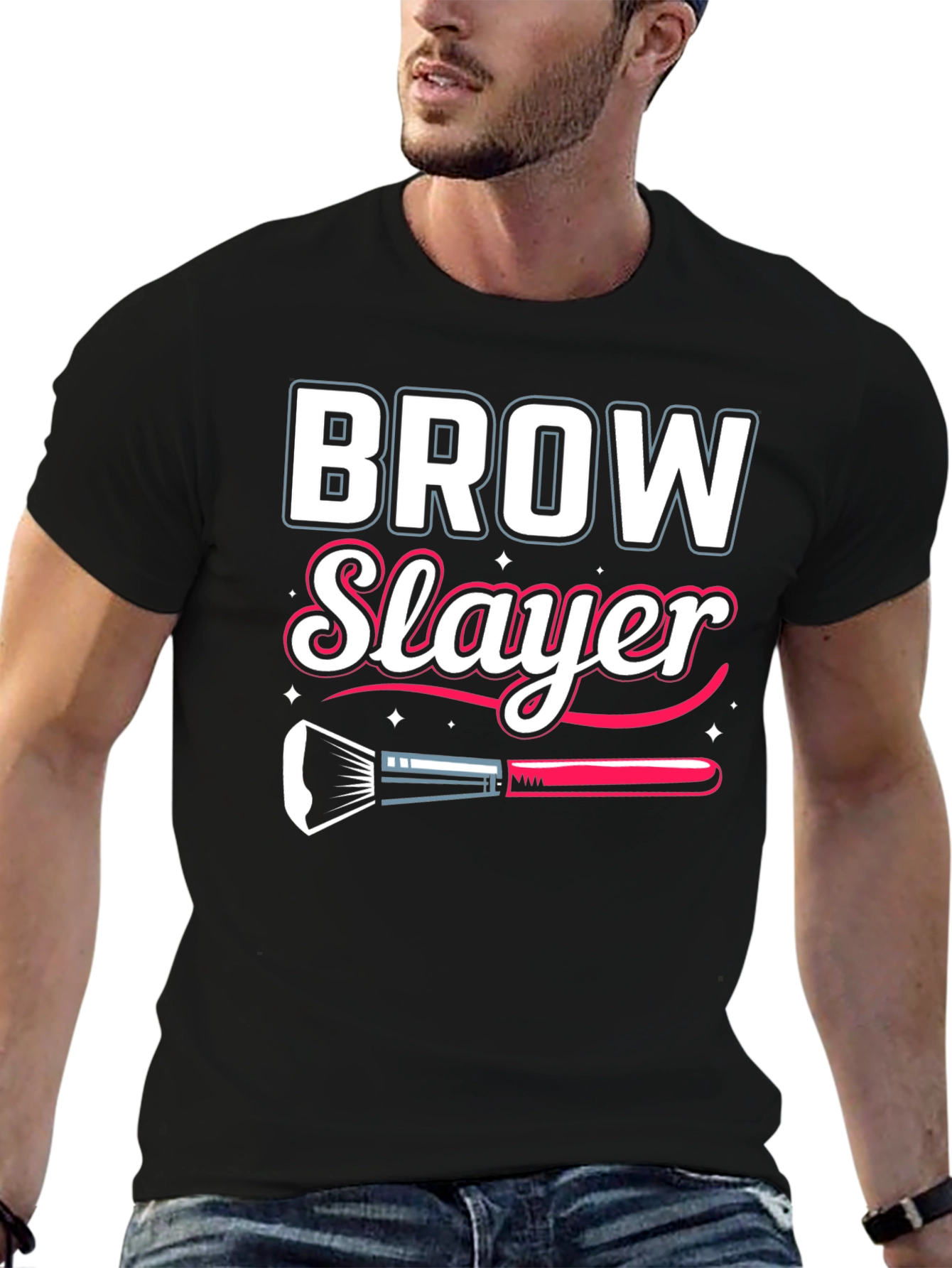 Black Brow Slayer T-Shirt - Makeup Artist Gift view 6