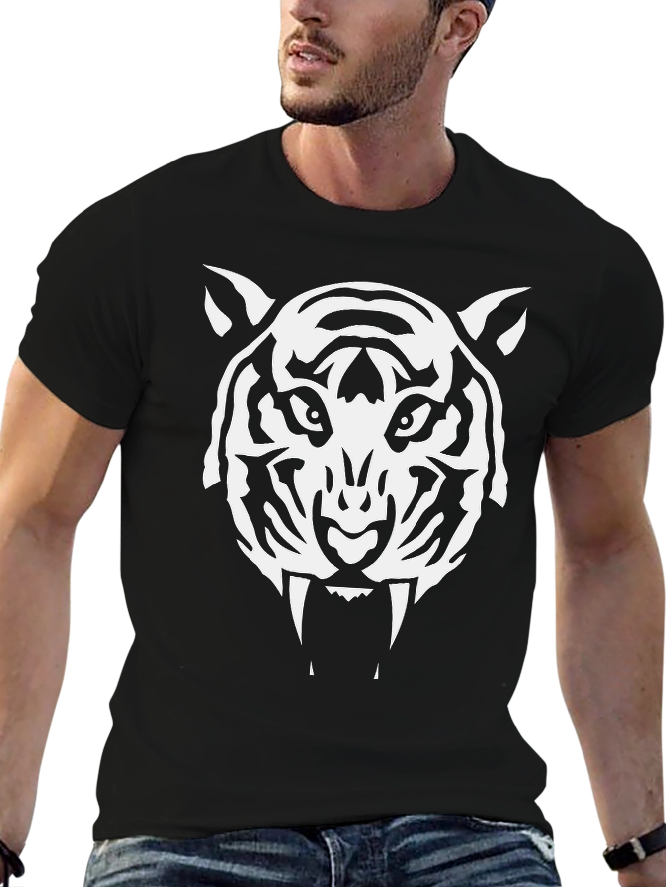 Black Bold Tiger Graphic Tee - Fierce Style view 6