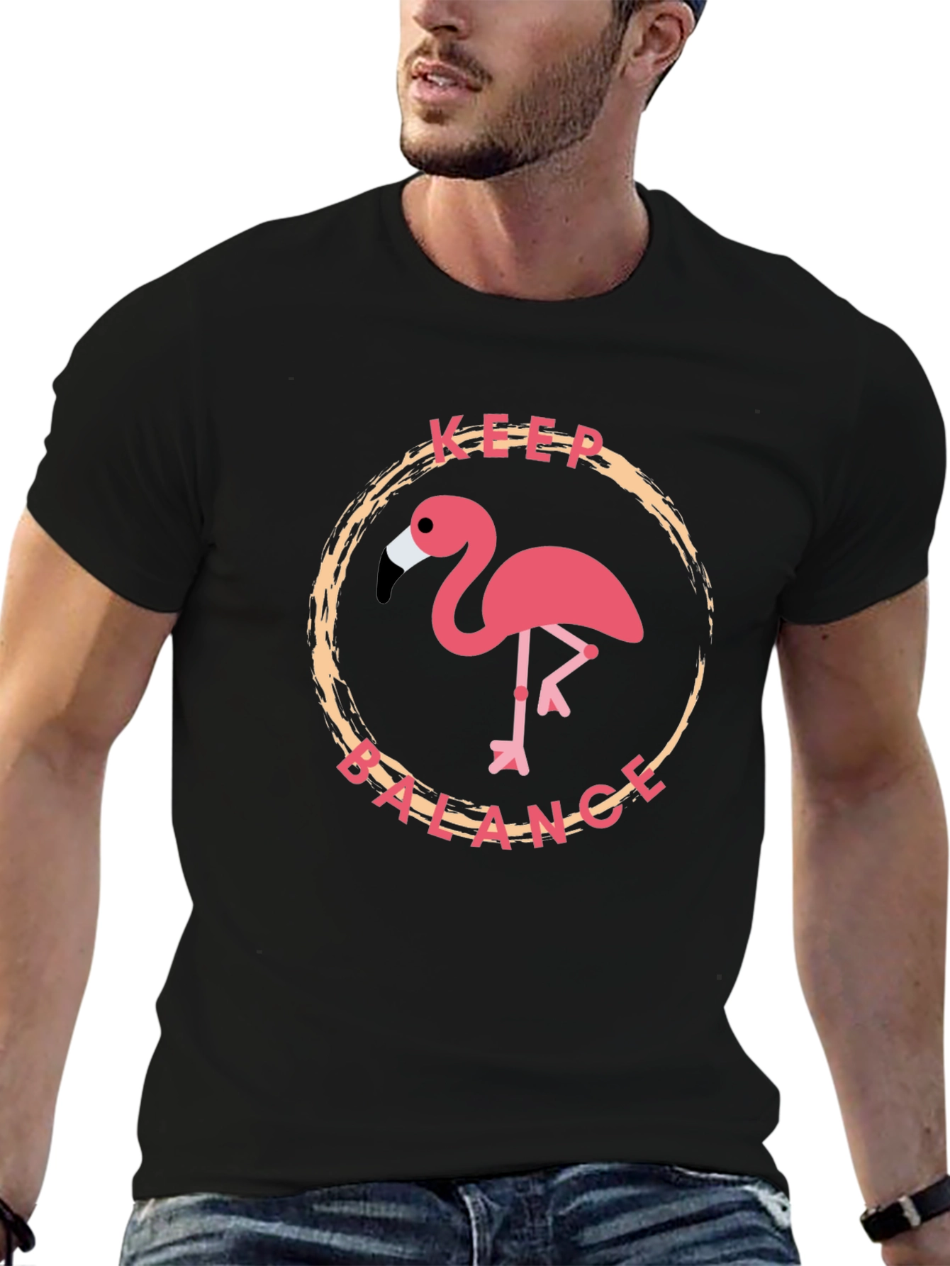 Keep Balance Flamingo Graphic T-Shirt - 6
