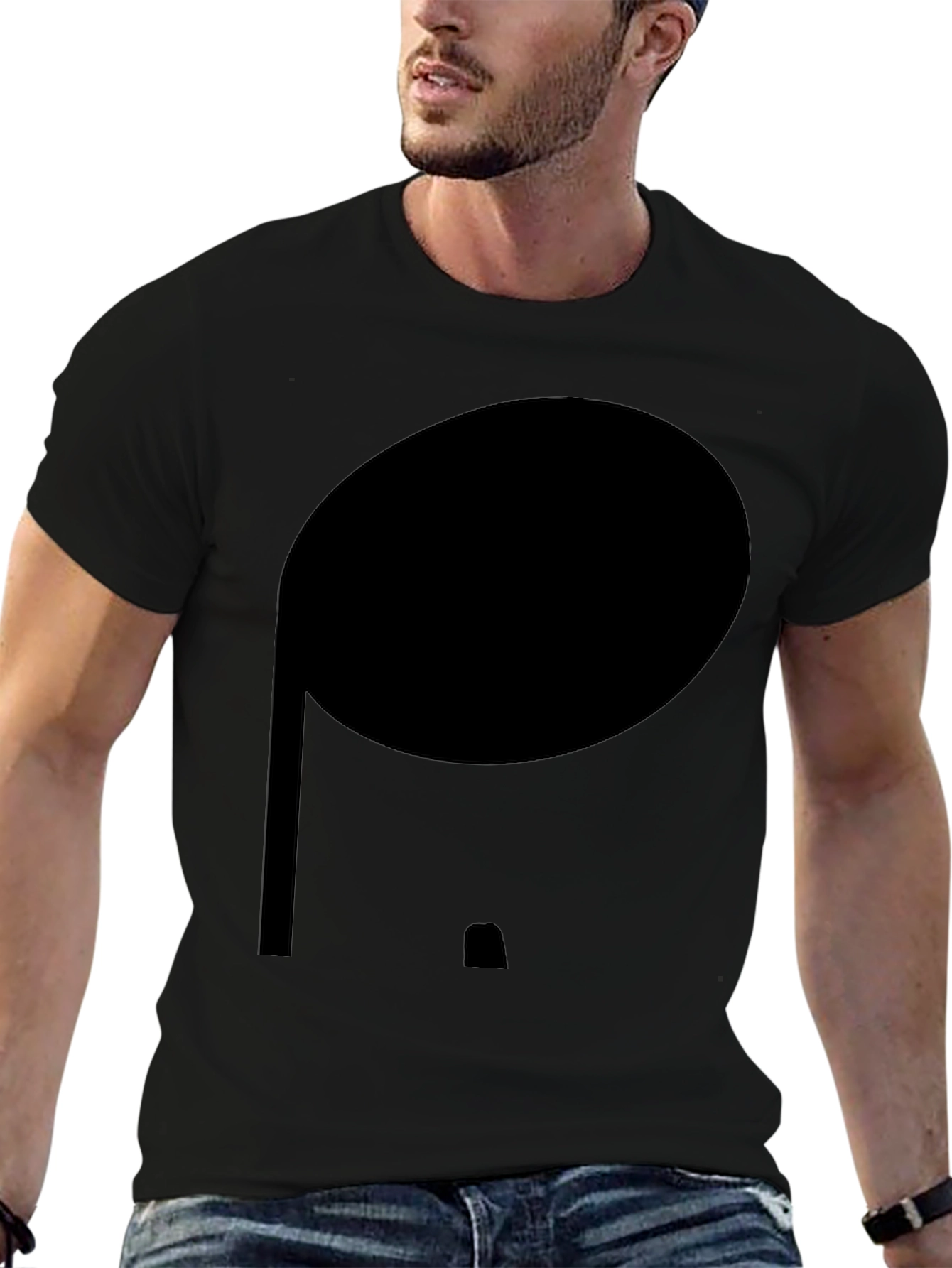 Black Minimalist Black Cotton Tee view 6