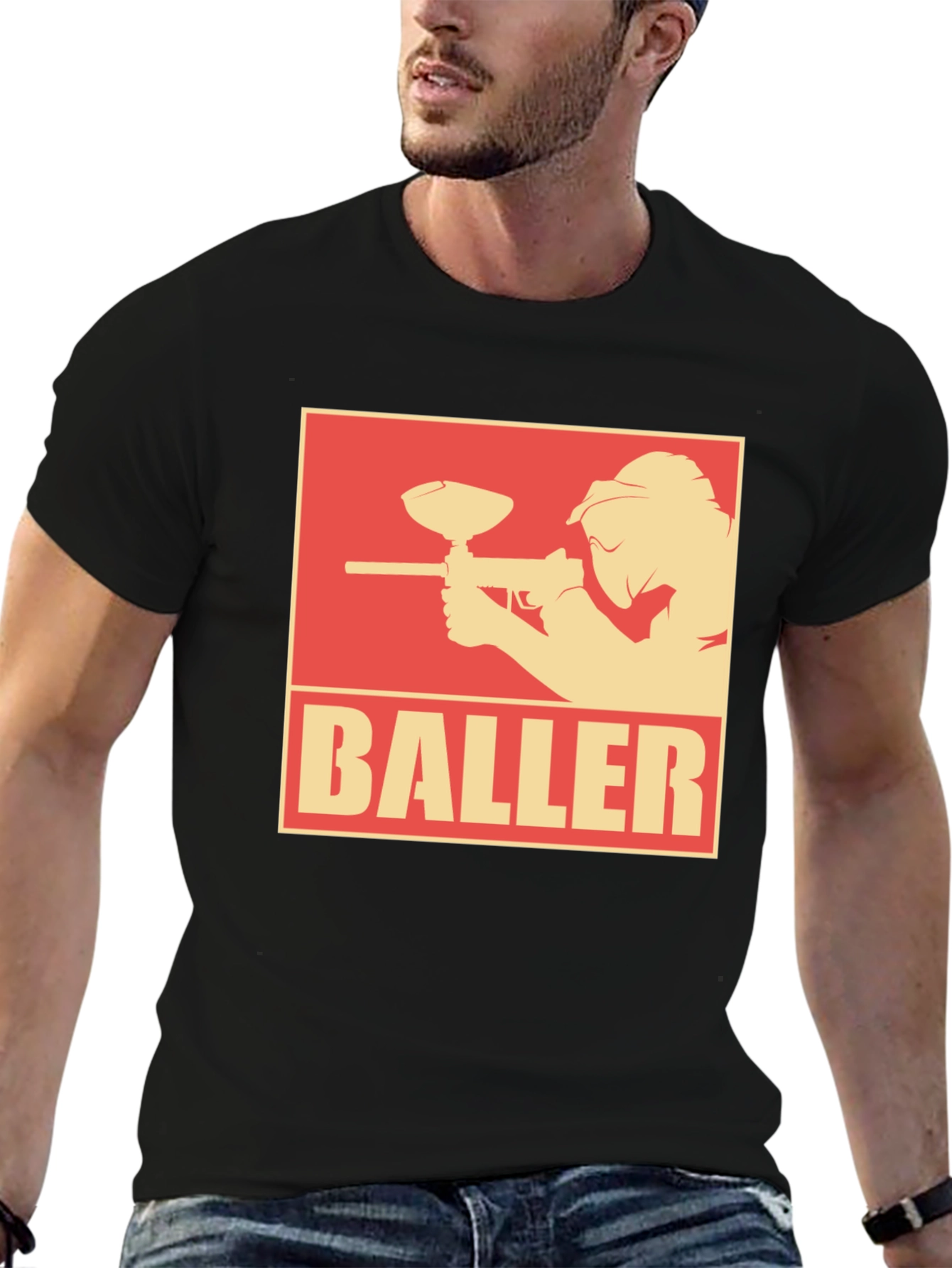 Black Baller Paintball T-Shirt - Black Graphic Tee view 6