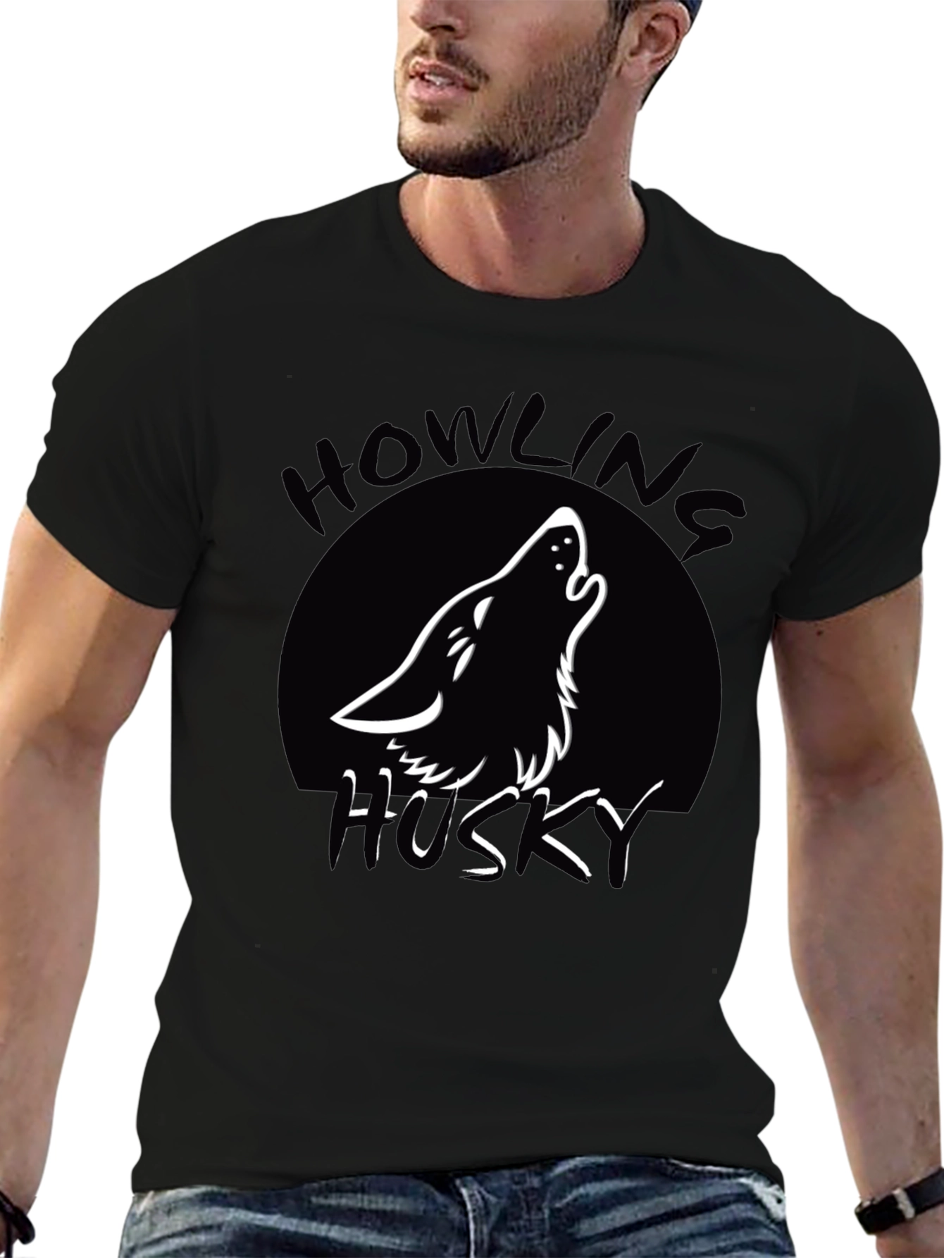 Howling Husky T-Shirt - Black - 6