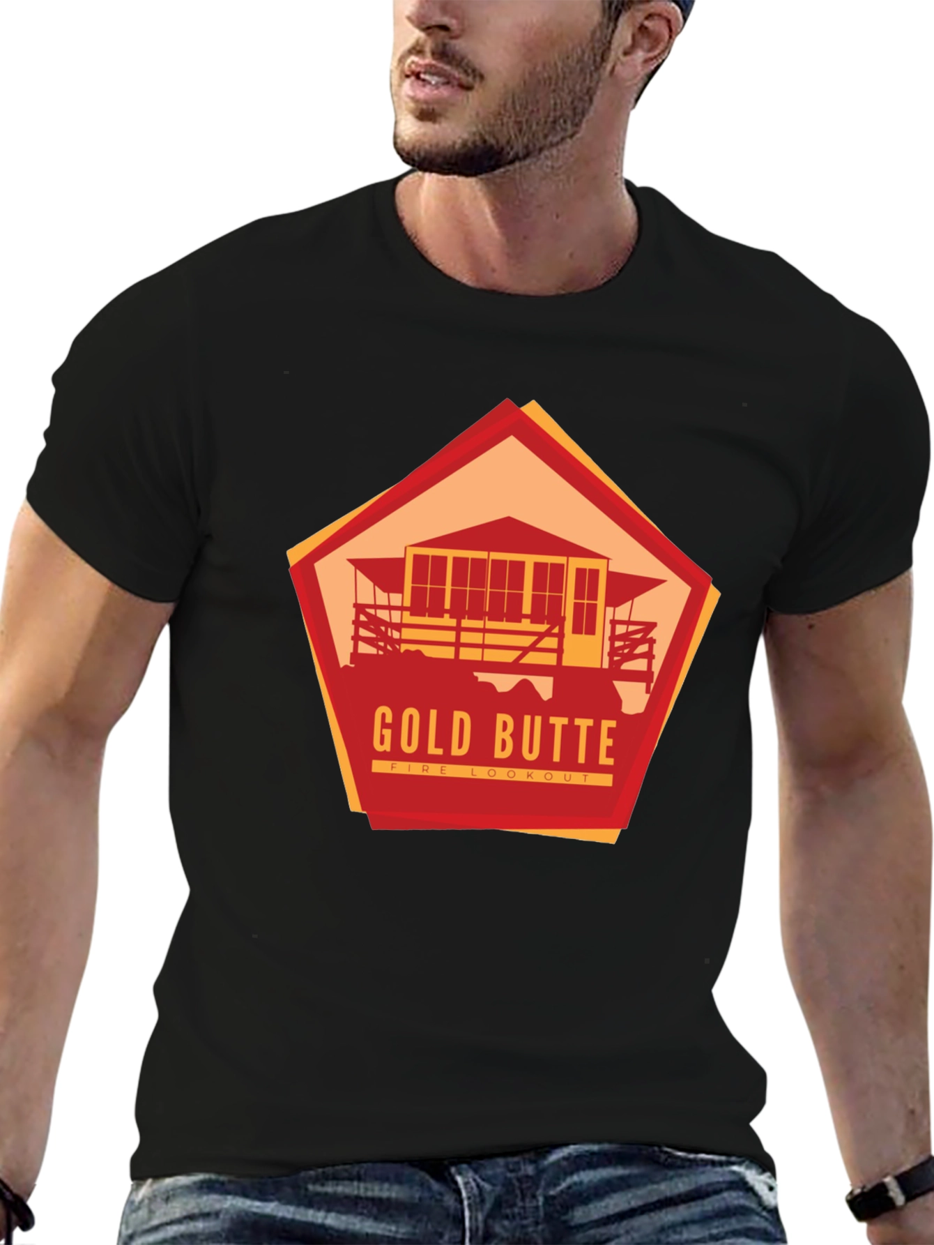 Black Gold Butte Fire Lookout Graphic Tee view 6