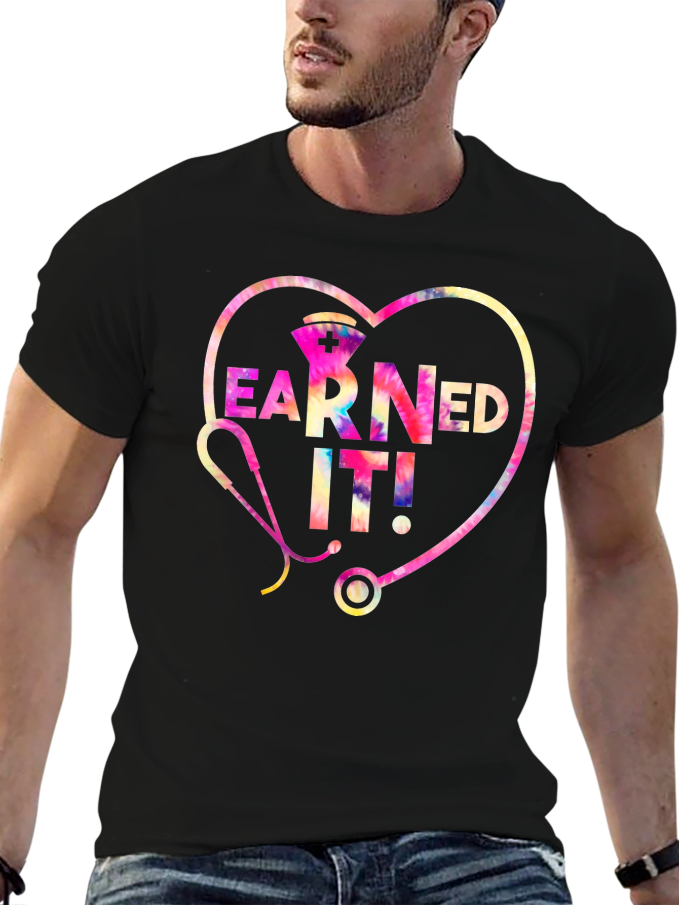 Black Earned It! Nurse T-Shirt view 6
