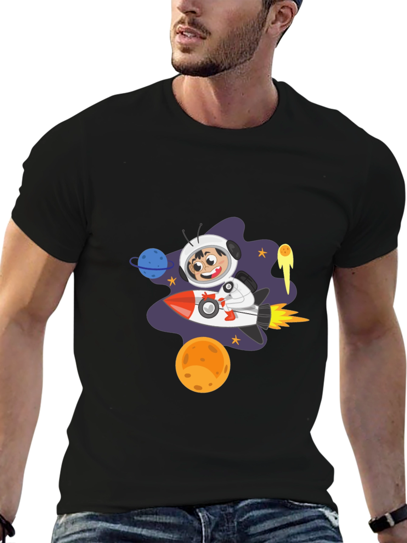 Black Astronaut Kid's T-Shirt view 6