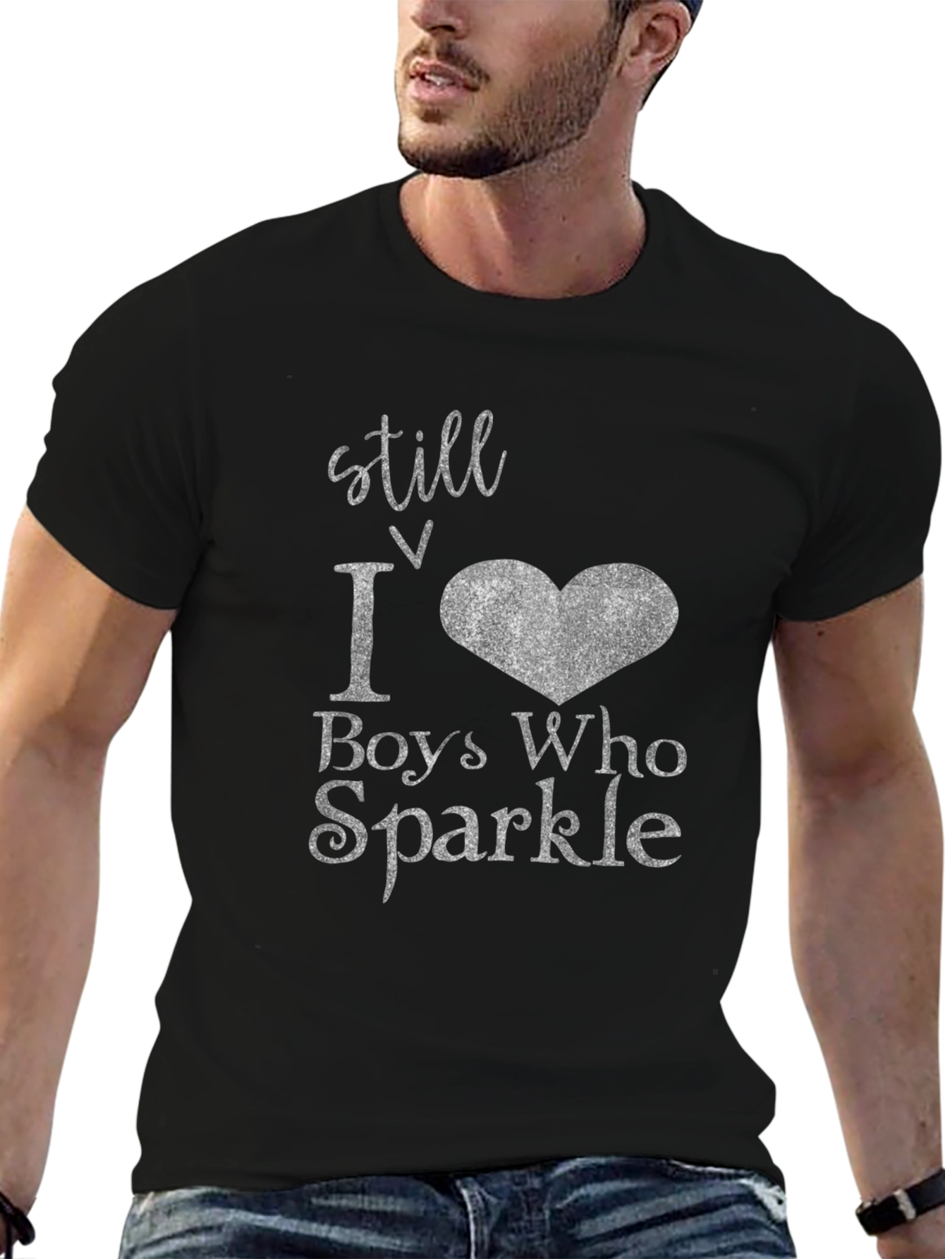 Black Still Love Boys Who Sparkle Black T-Shirt view 6
