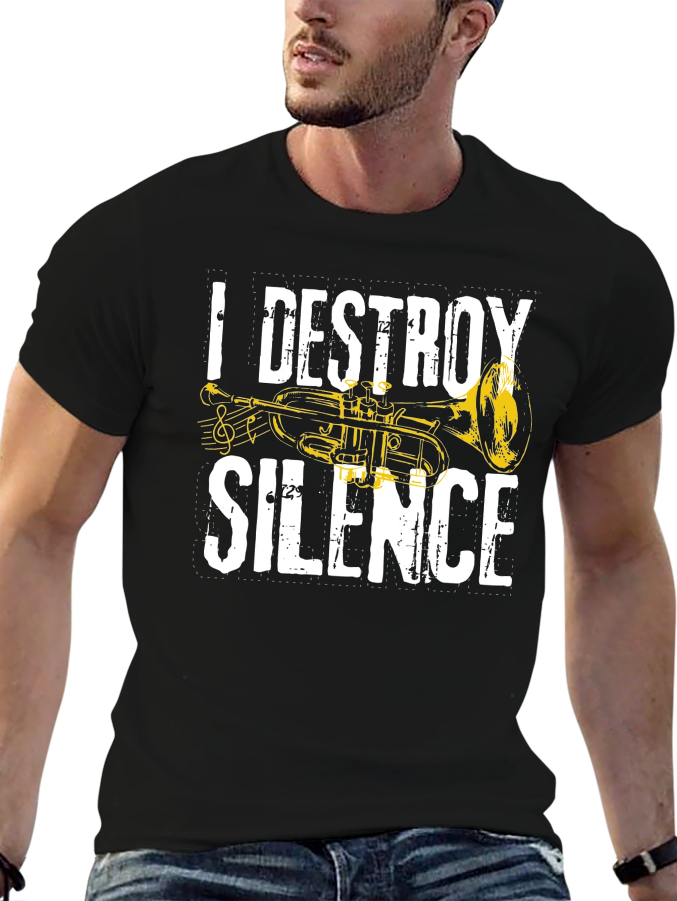 Black I Destroy Silence T-Shirt - Musician Tee view 6