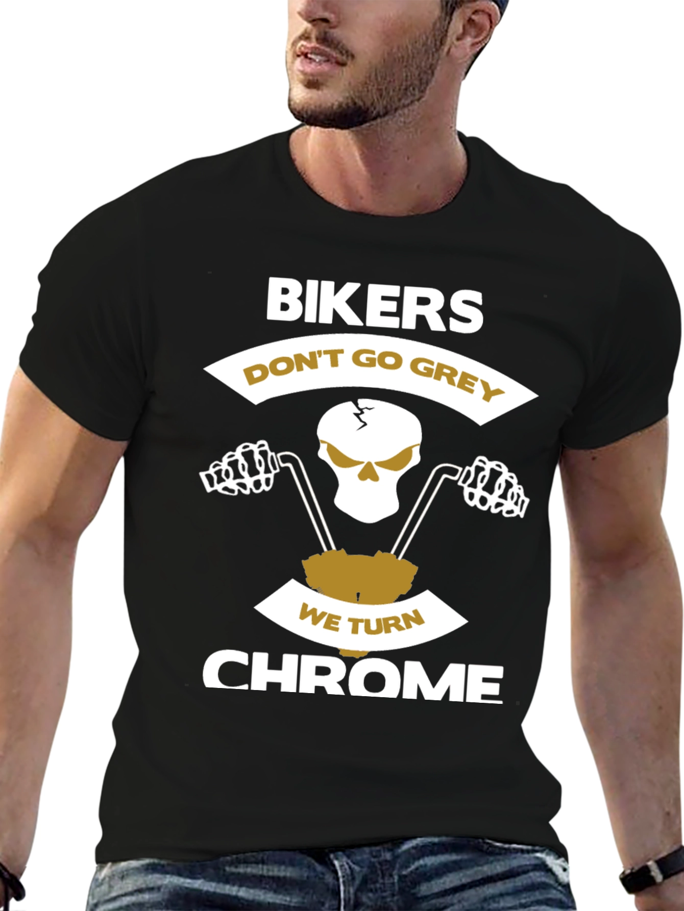Black Biker Chrome T-Shirt view 6