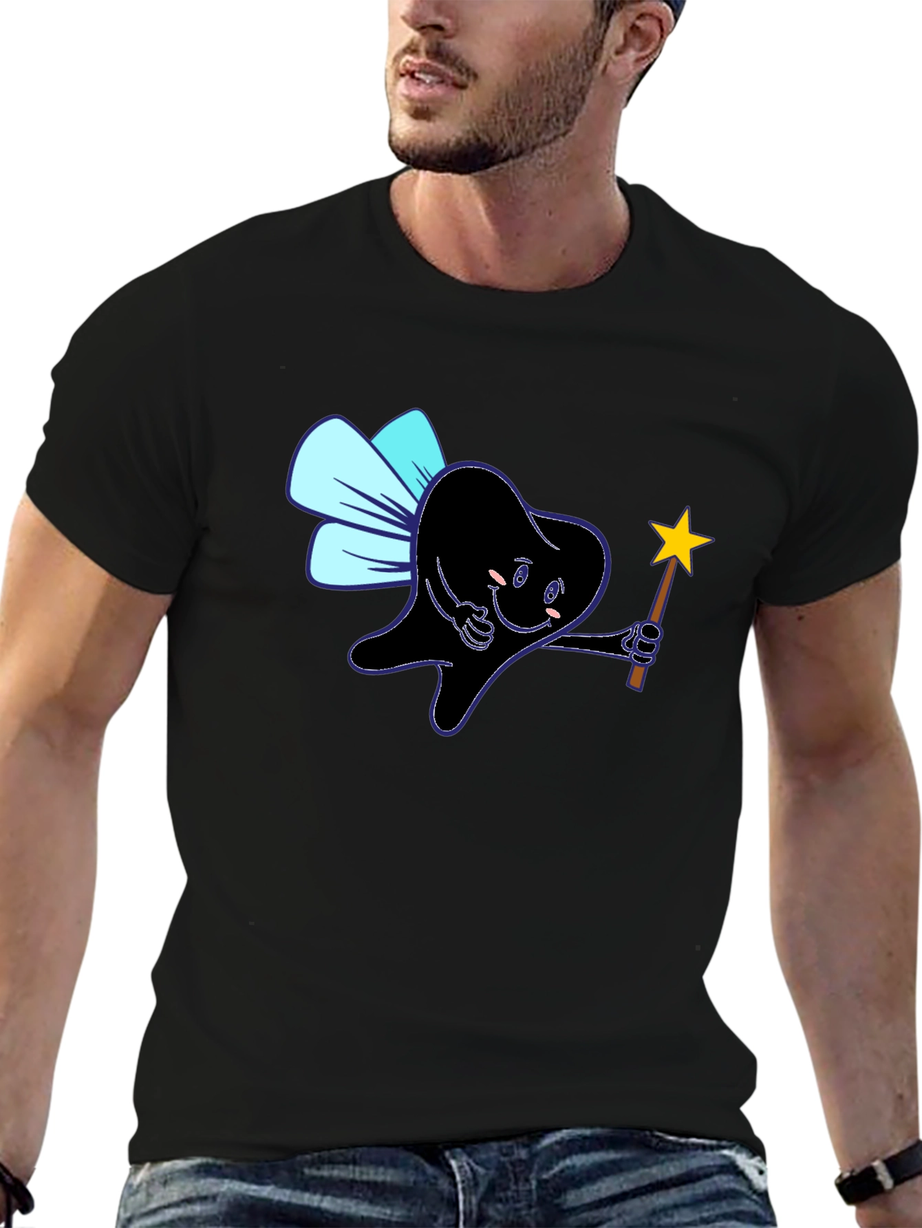 Black Tooth Fairy T-Shirt - Fun Dentist Tee view 6