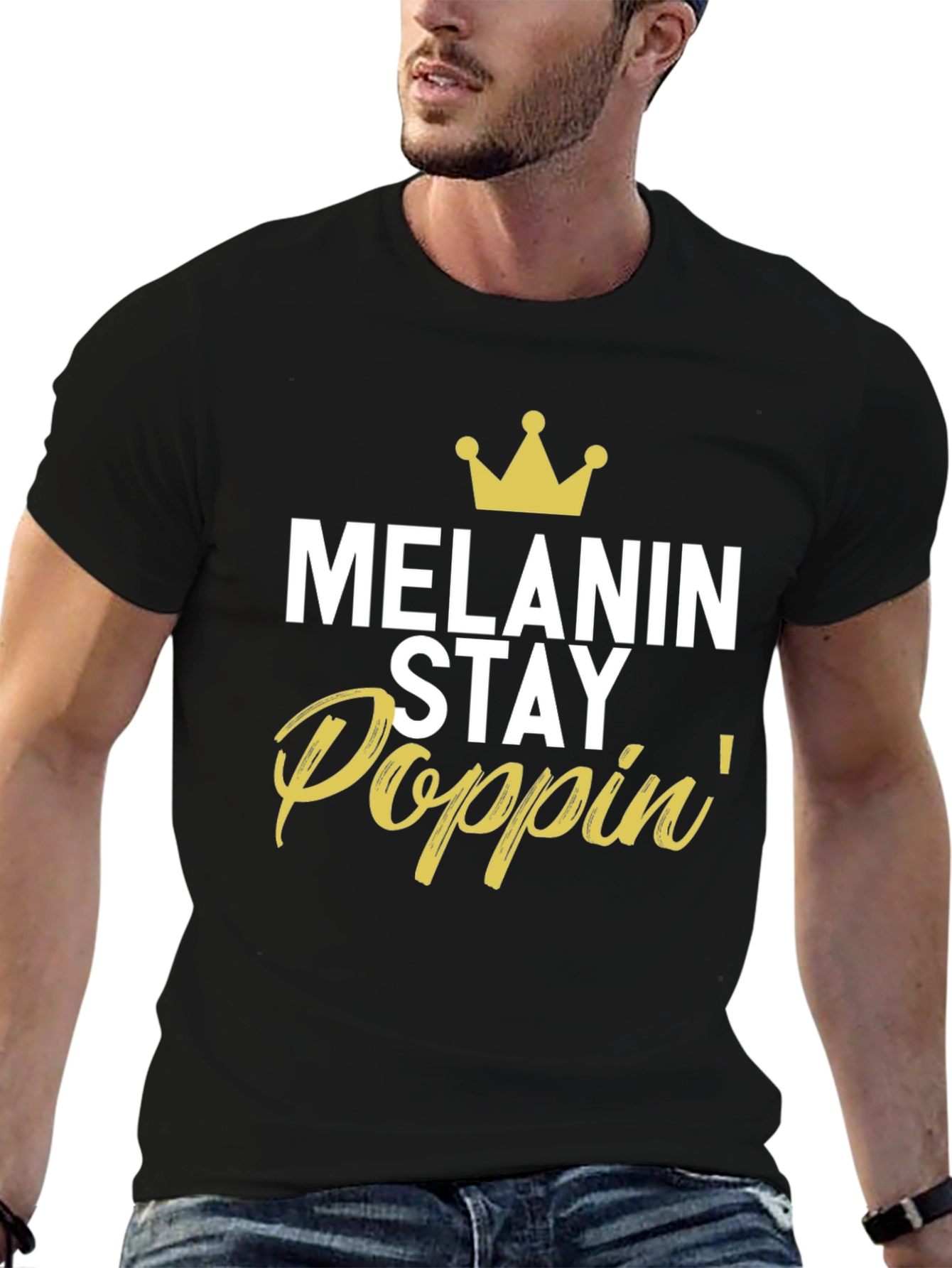 Black Melanin Stay Poppin' Graphic T-Shirt view 6