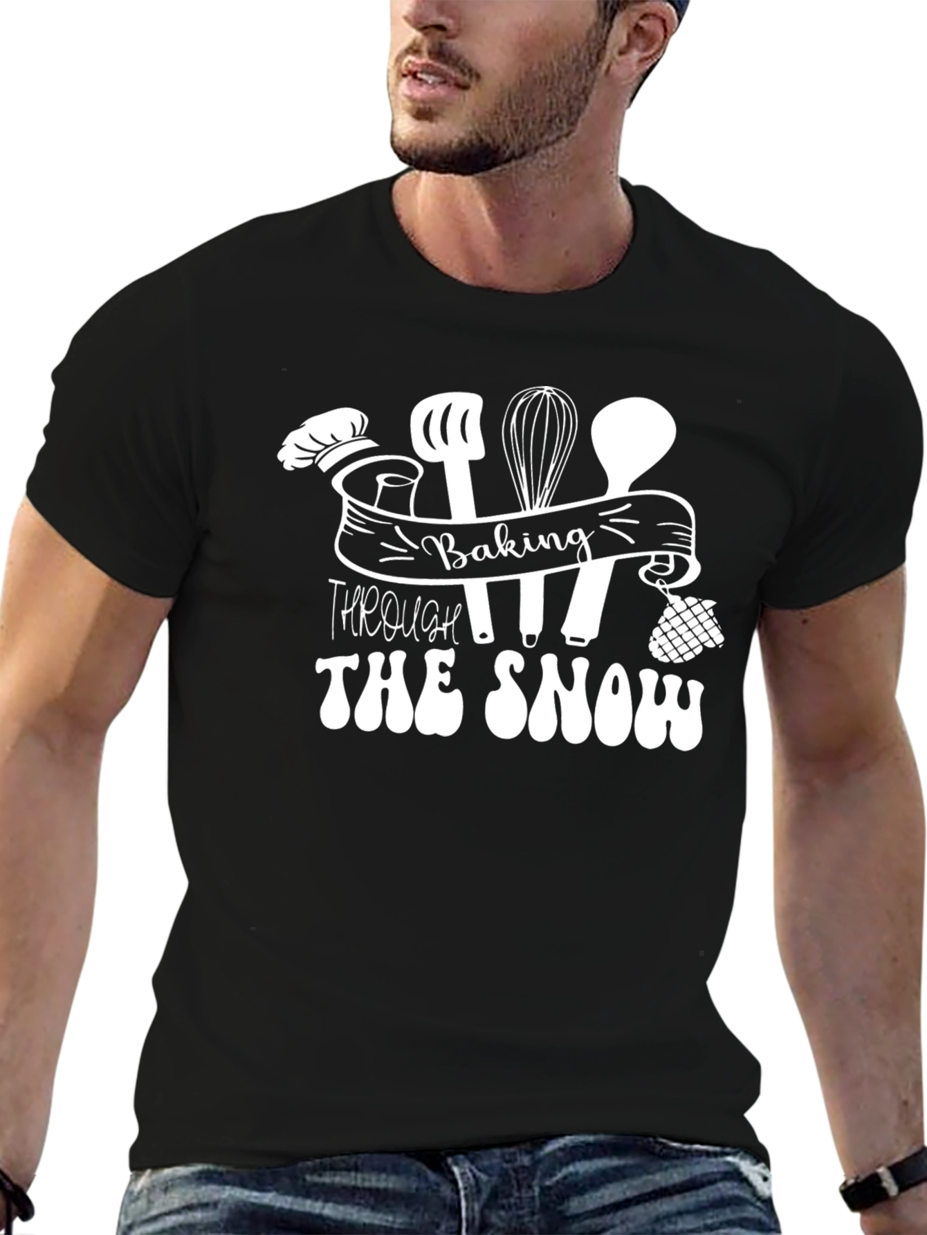 Black Baking Through The Snow Black Crew Neck T-Shirt view 6
