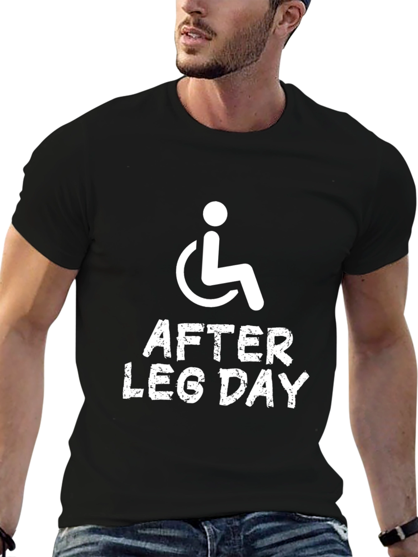 Black After Leg Day Funny Graphic T-Shirt view 6
