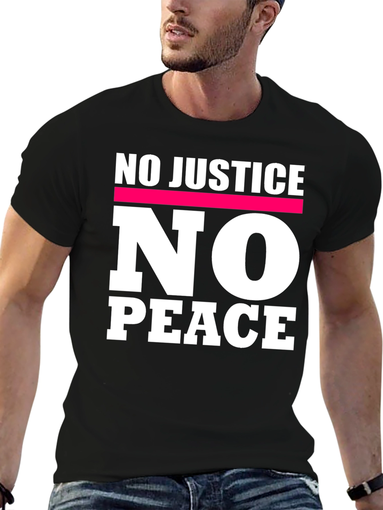 Black No Justice No Peace Graphic Tee view 6