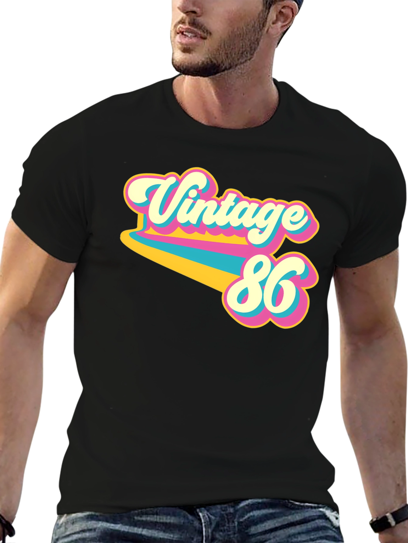 Black Vintage 86 Graphic T-Shirt view 6