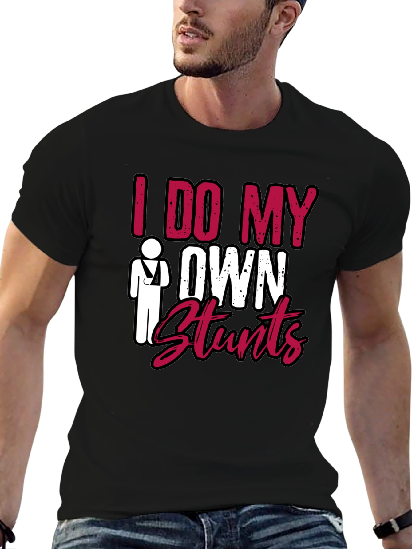 Black I Do My Own Stunts Graphic Tee view 6