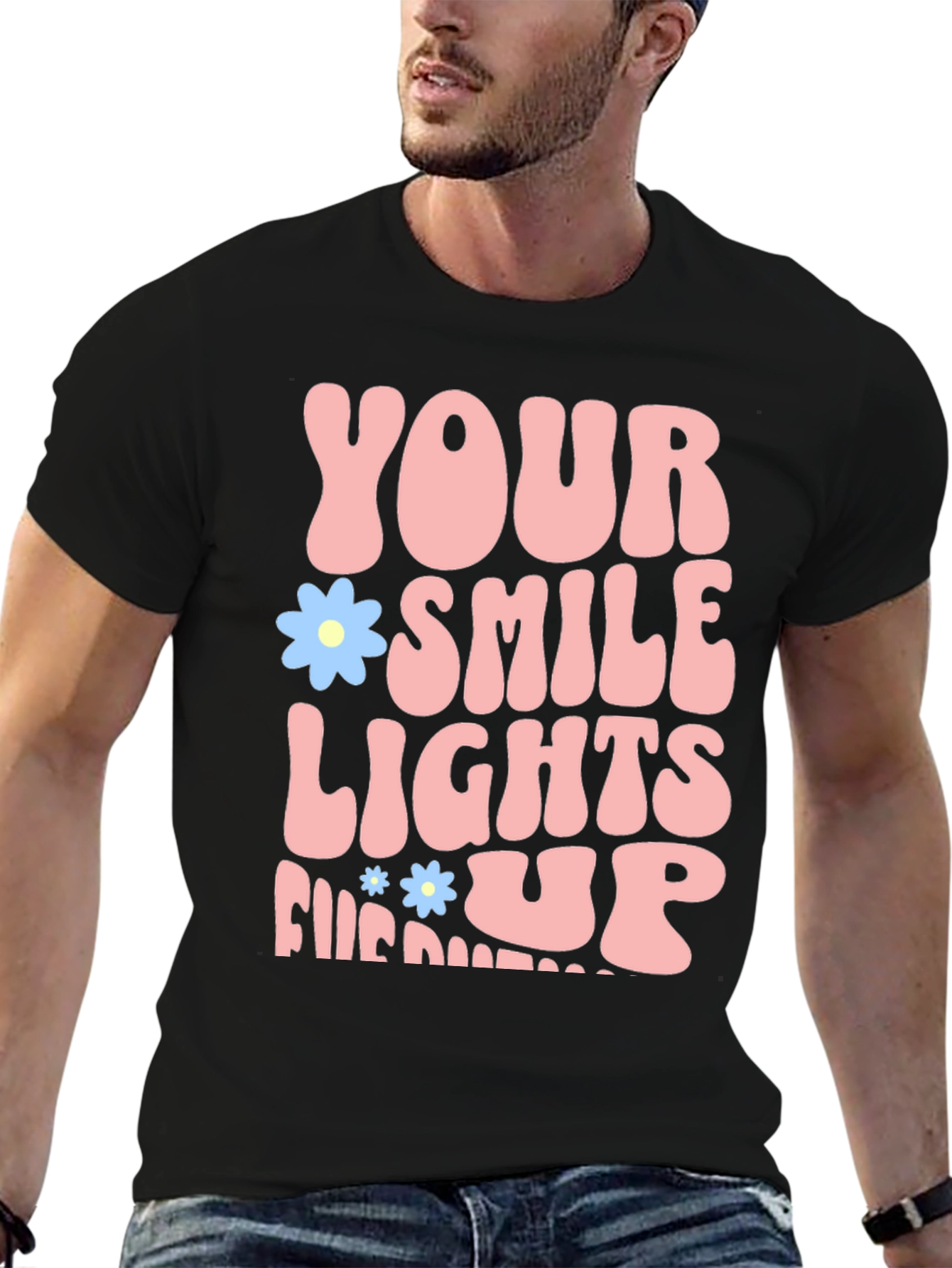 Black Your Smile Lights Up Graphic Tee view 6
