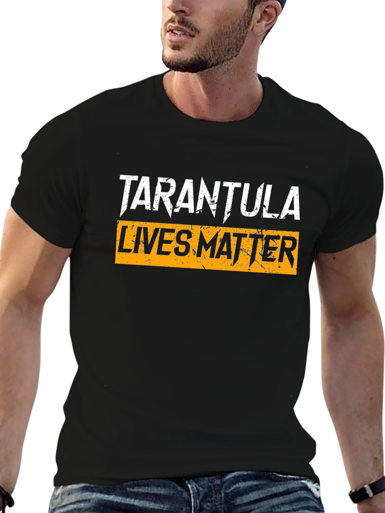 Black Tarantula Lives Matter Graphic Tee - Black Cotton T-Shirt view 6