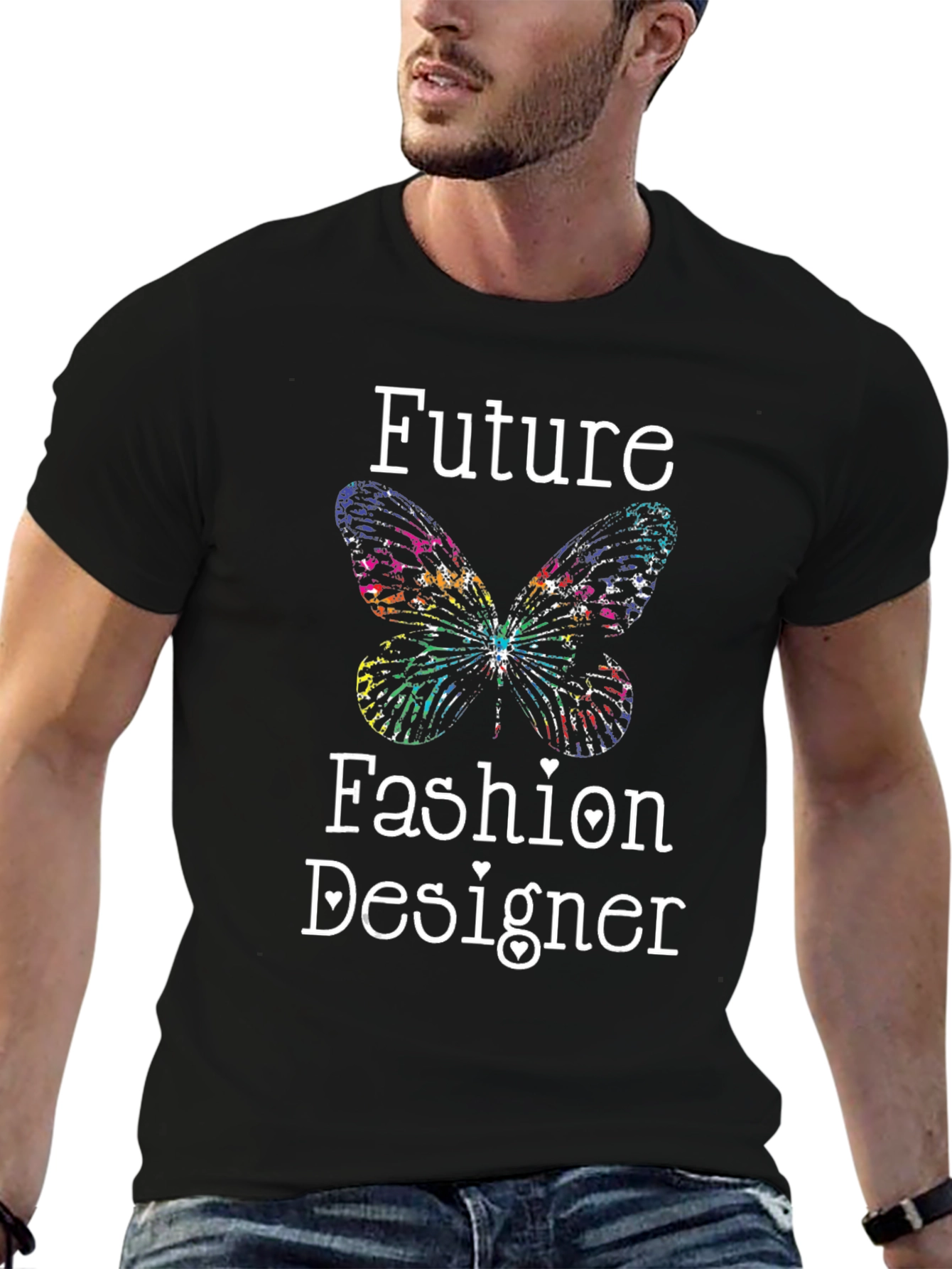 Black Future Fashion Designer Butterfly Graphic Tee view 6
